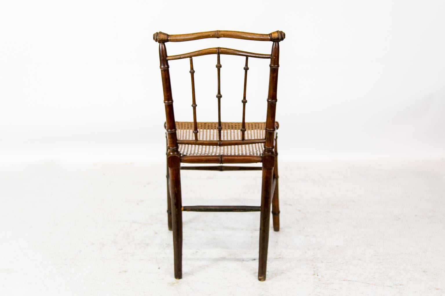 Faux Bamboo English Cane Seat Chair 4