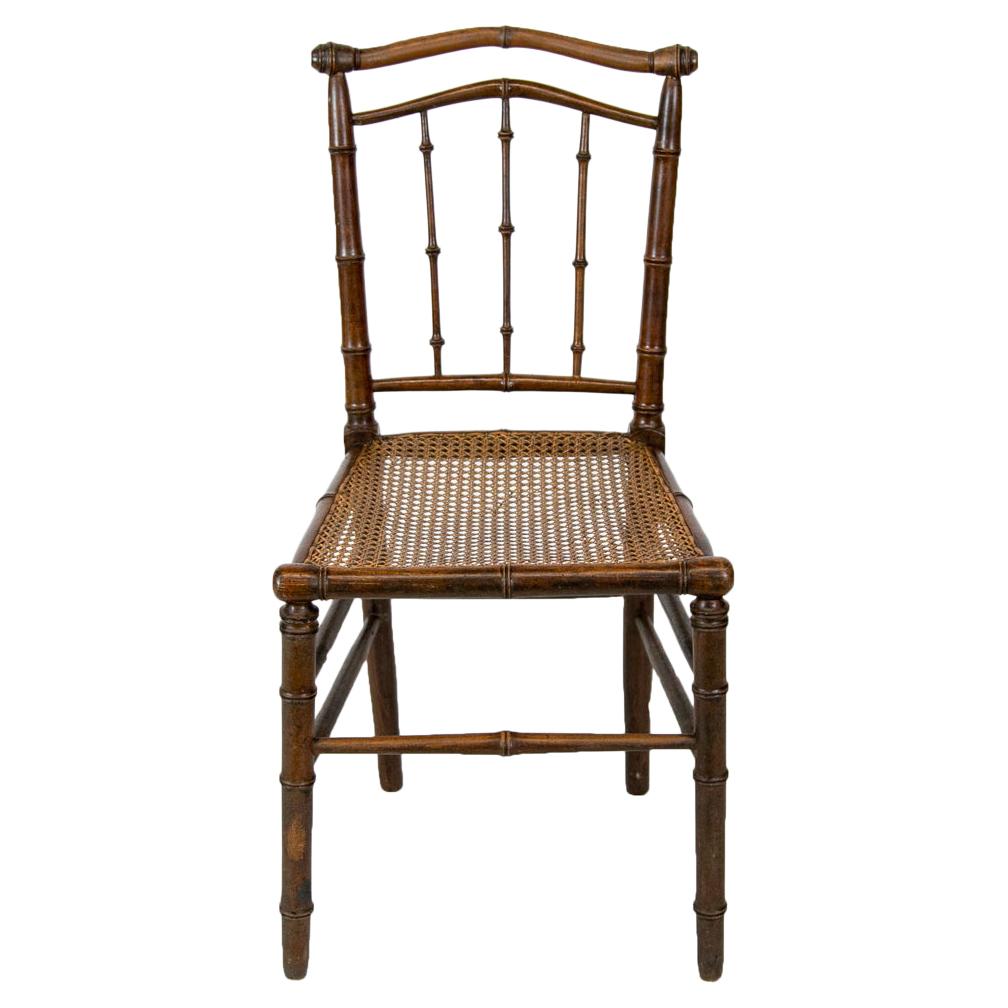 Faux Bamboo English Cane Seat Chair