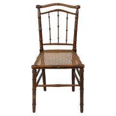 Faux Bamboo English Cane Seat Chair