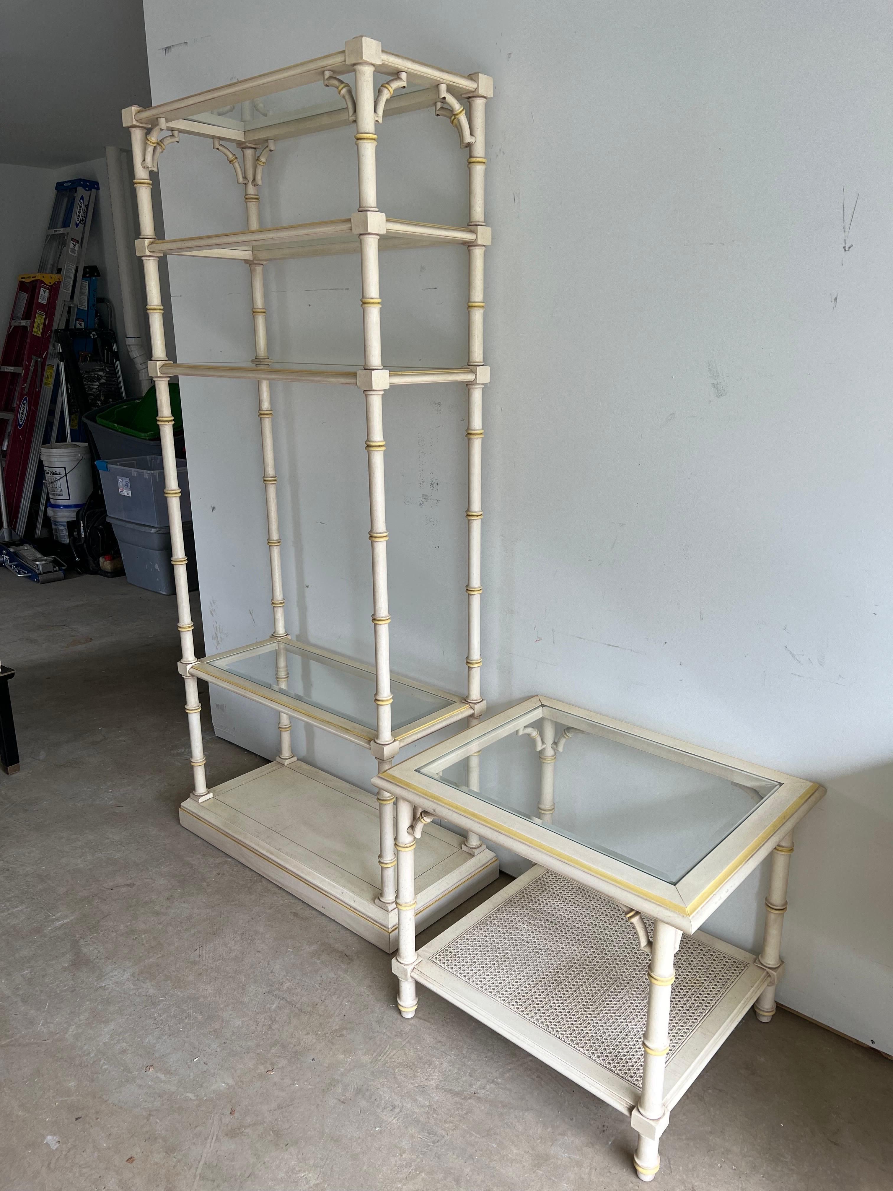 Late 20th Century Faux Bamboo Etagere by Lane 