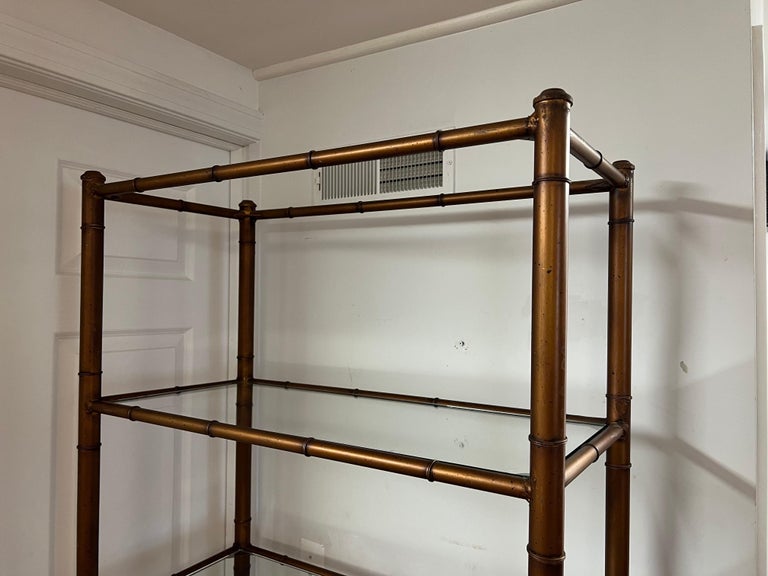 Faux Bamboo Etagere In Good Condition For Sale In Redding, CT