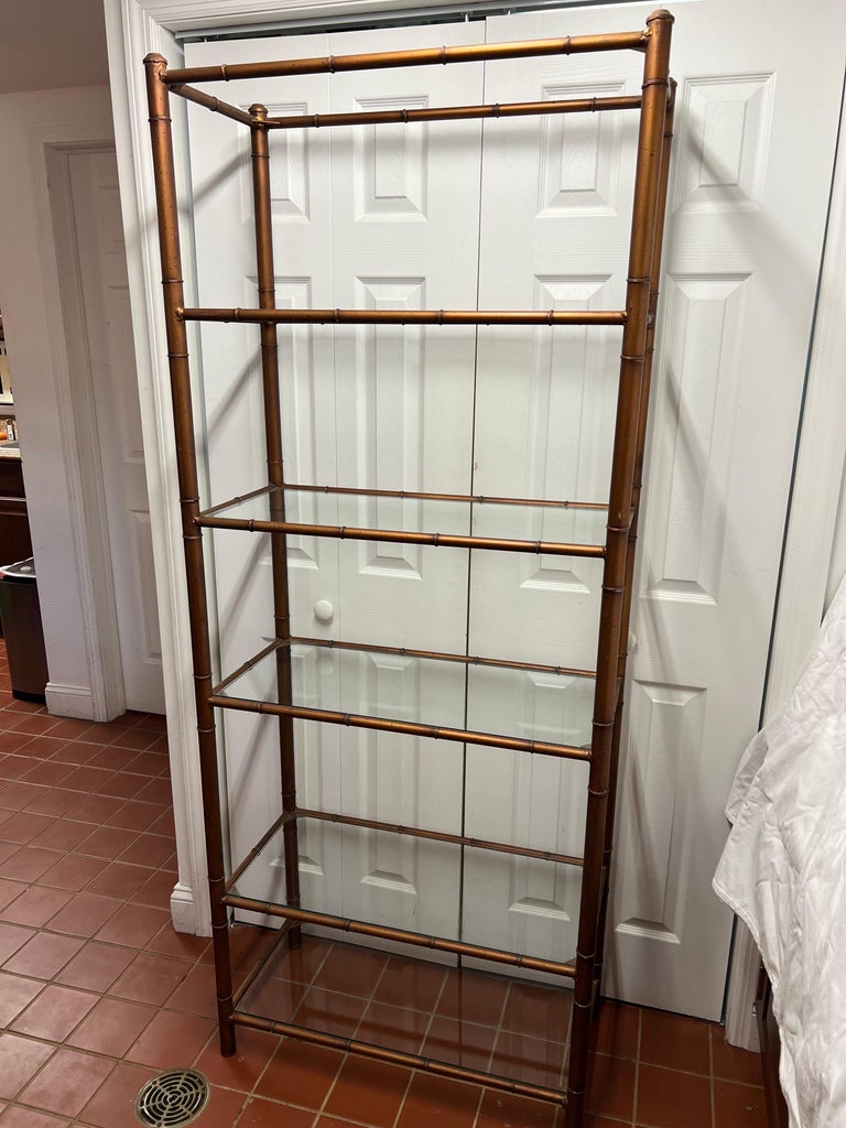 Late 20th Century Faux Bamboo Etagere For Sale