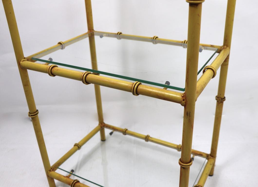 Faux Bamboo Etagere in Iron and Glass 6