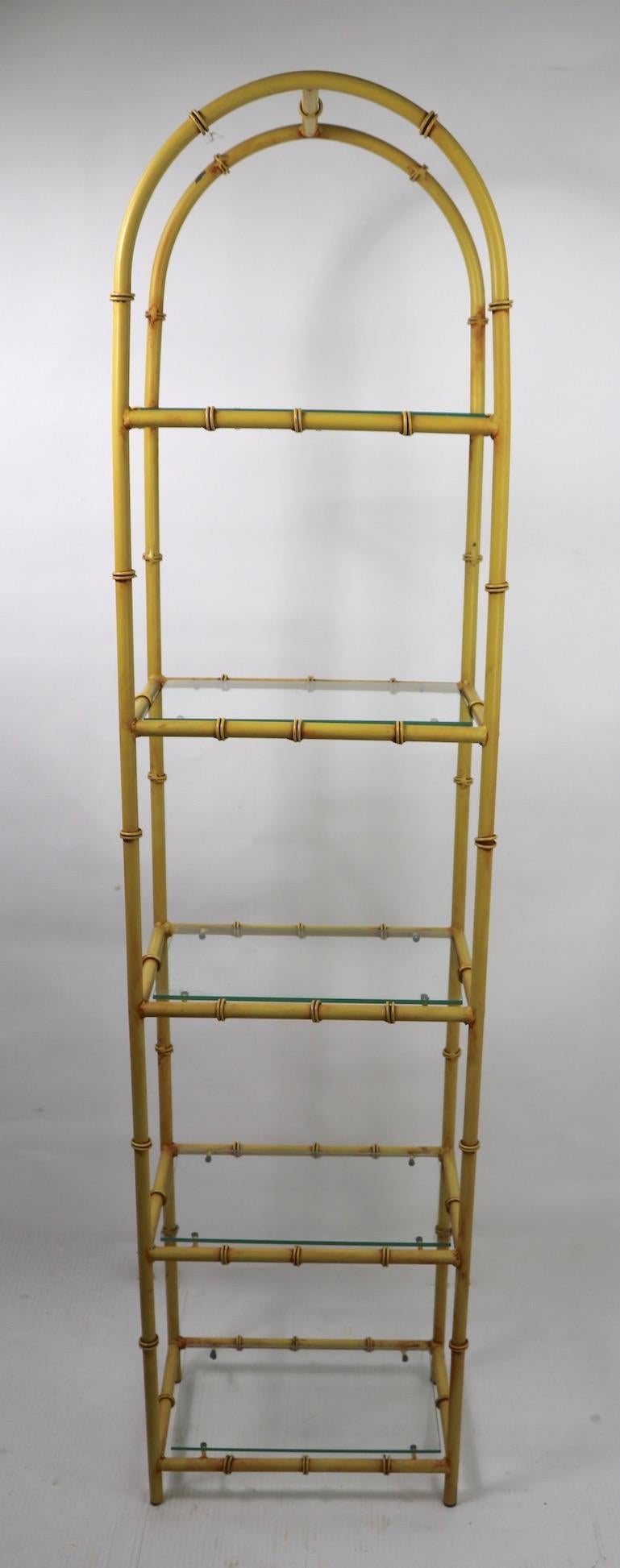 Faux Bamboo Etagere in Iron and Glass 3