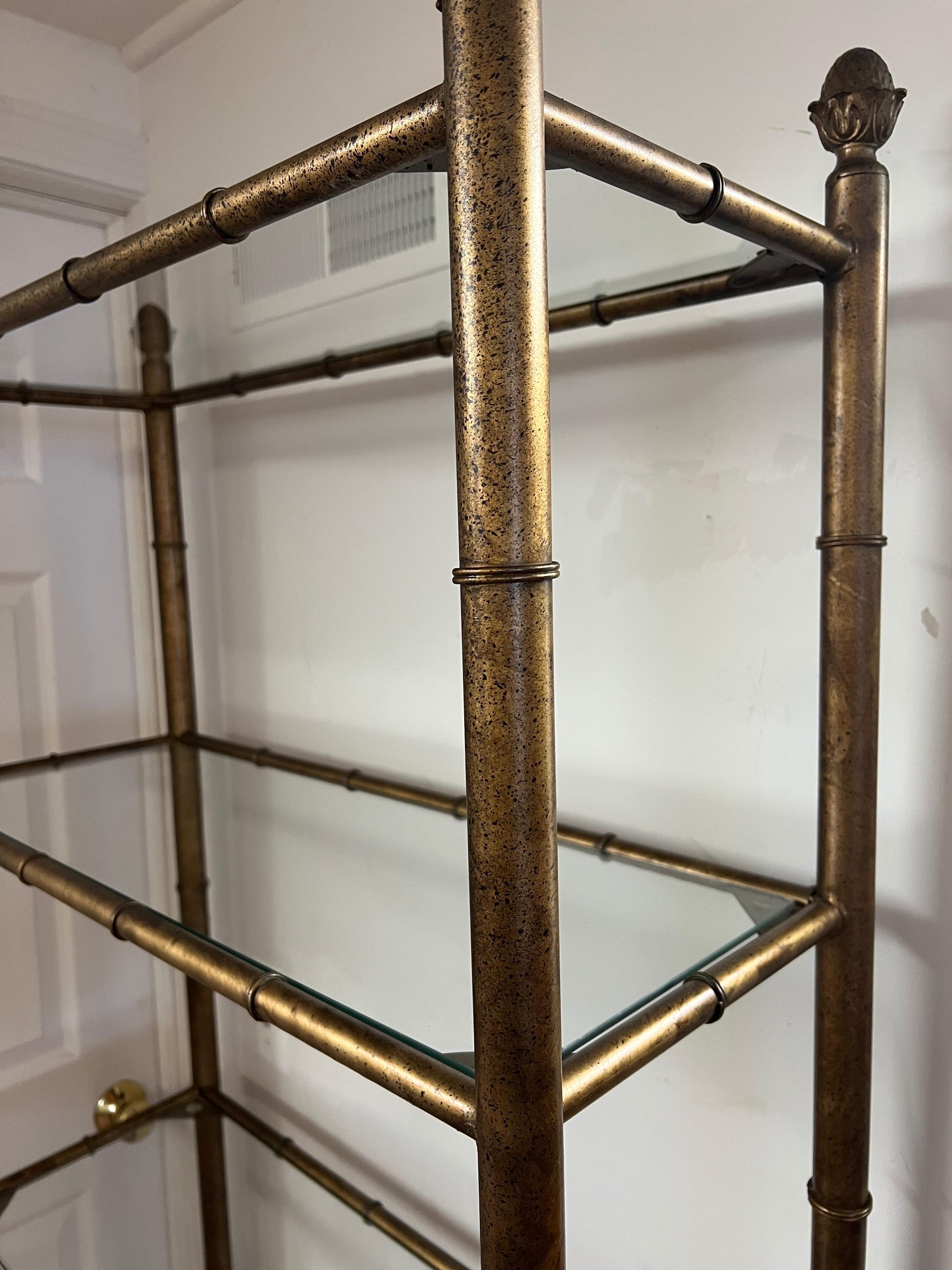 Faux Bamboo Etagere with Acorn Finials 4