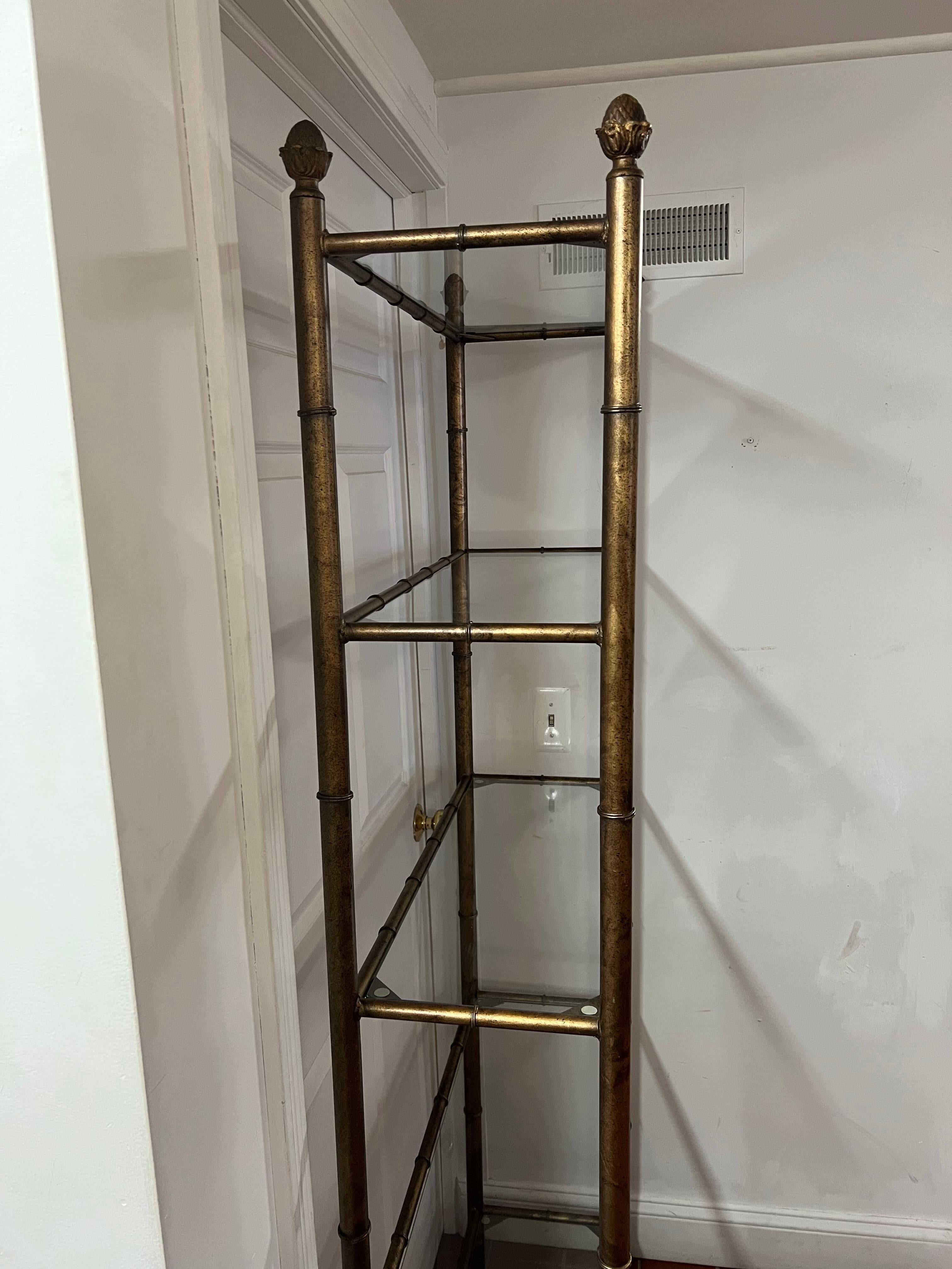 Faux Bamboo Etagere with Acorn Finials 5