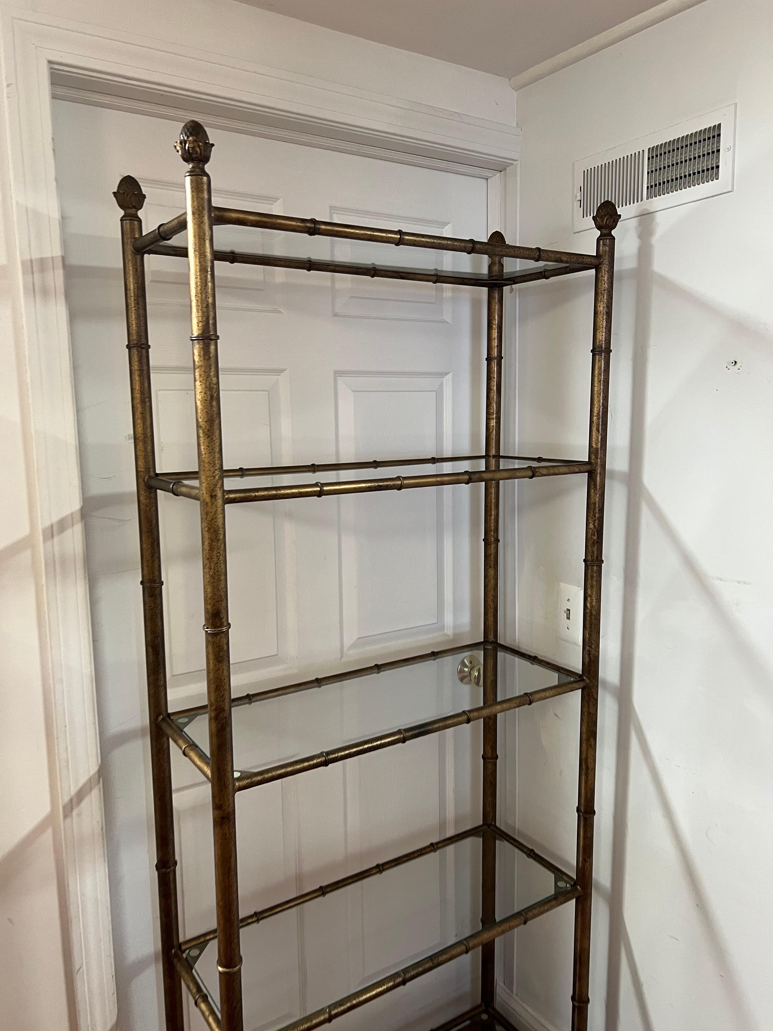 Faux Bamboo Etagere with Acorn Finials 7