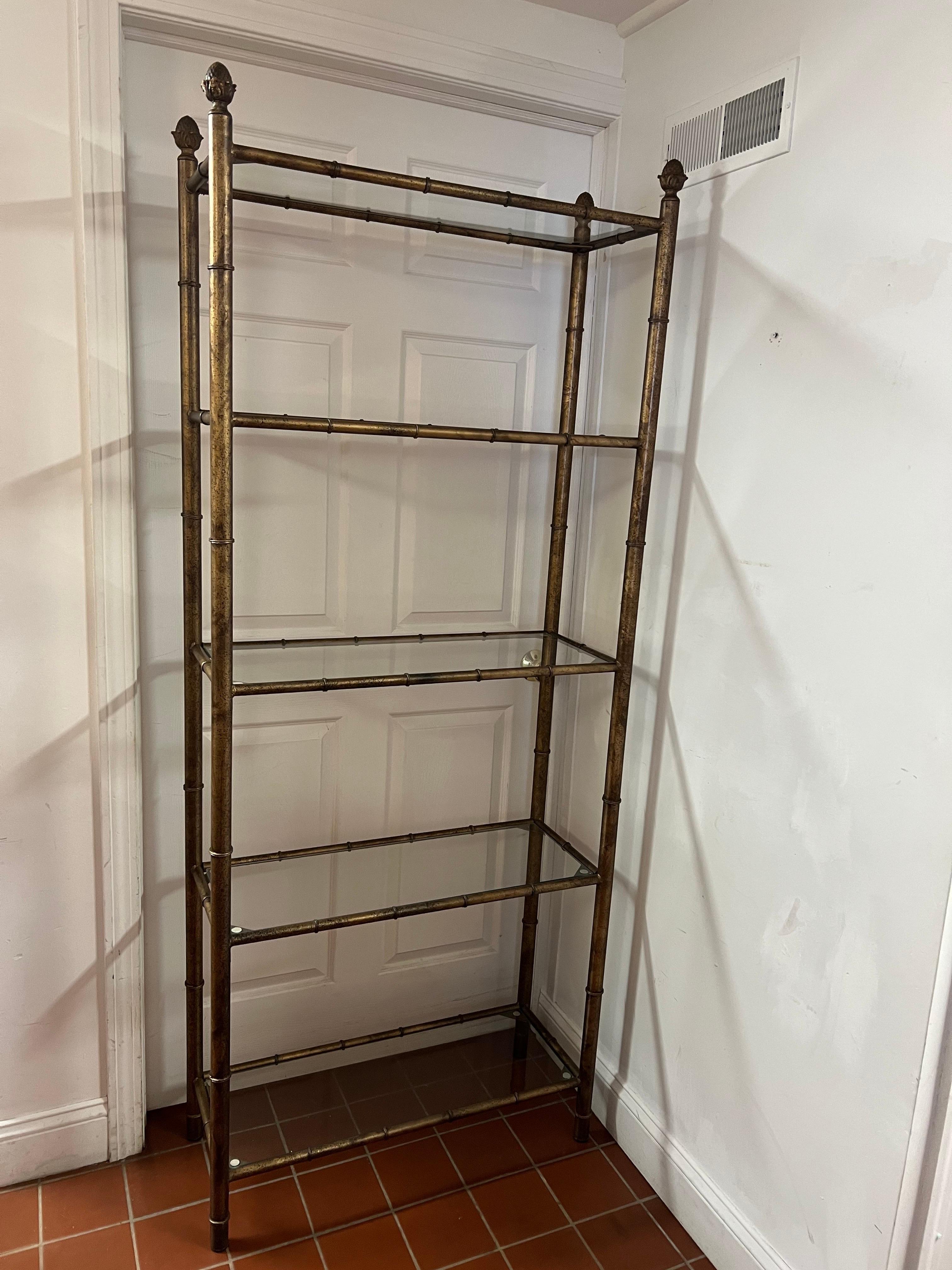 Faux Bamboo Etagere with Acorn Finials 8