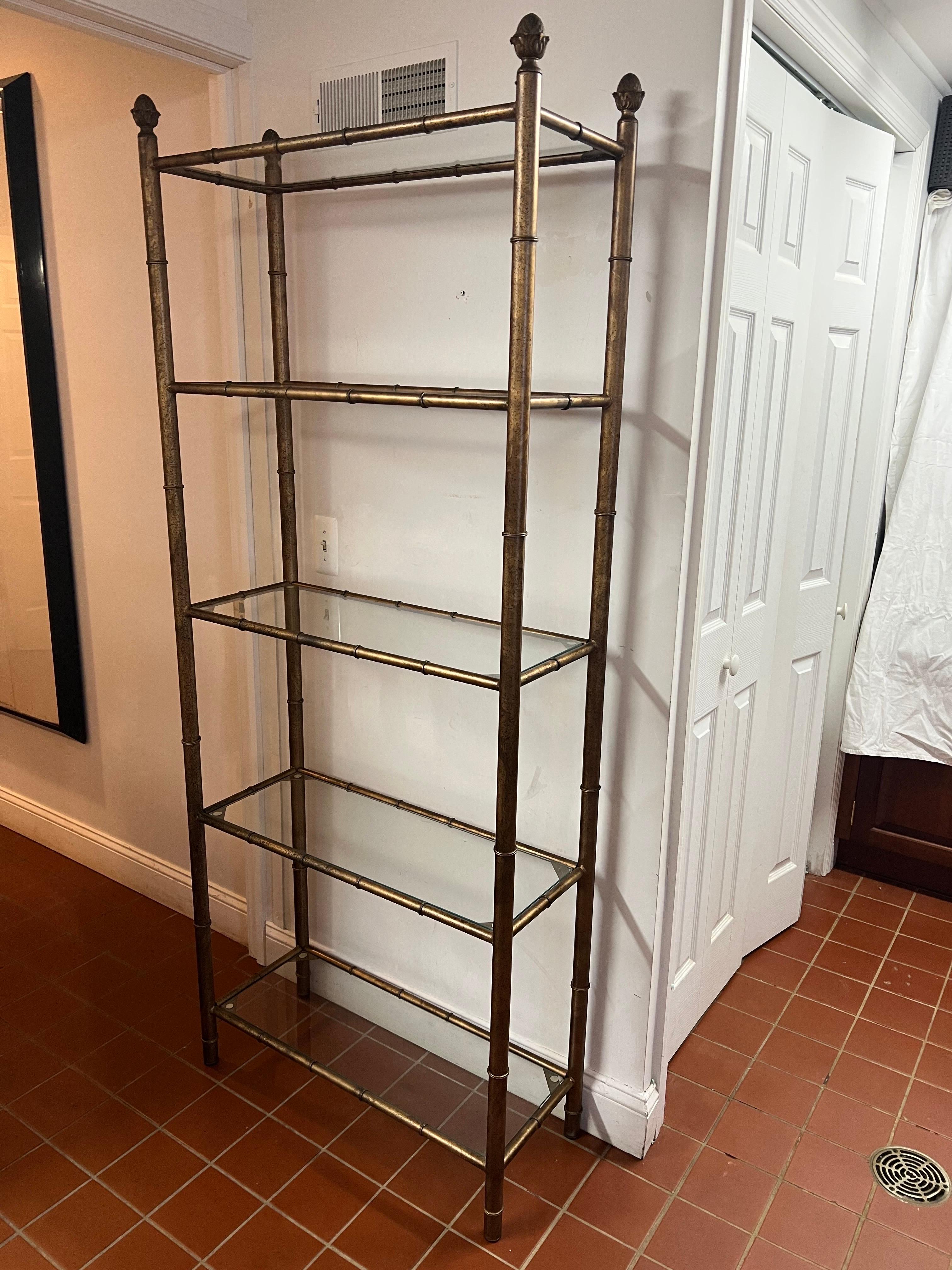 Faux Bamboo Etagere with Acorn Finials 9
