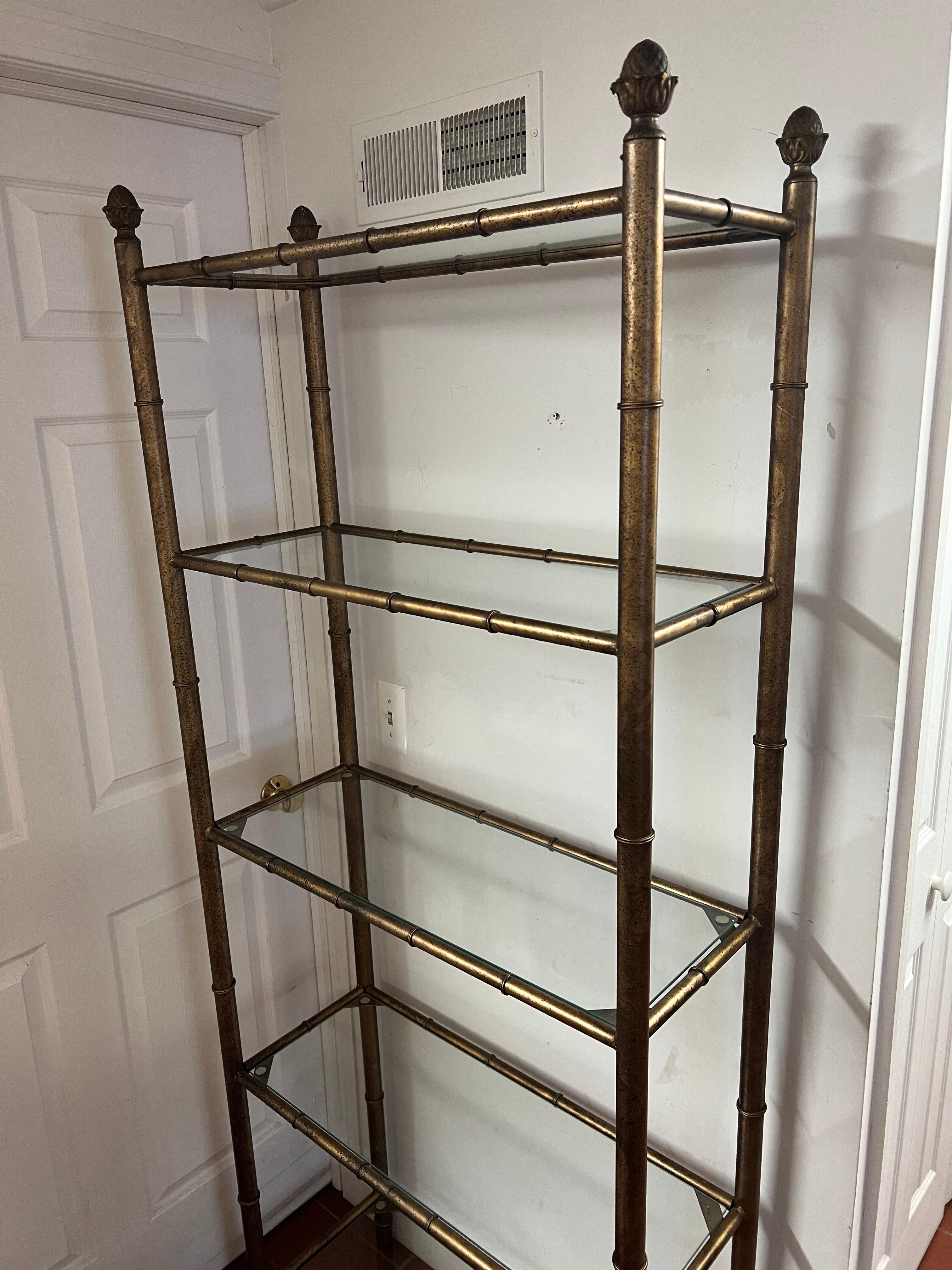 Faux Bamboo Etagere with Acorn Finials 10