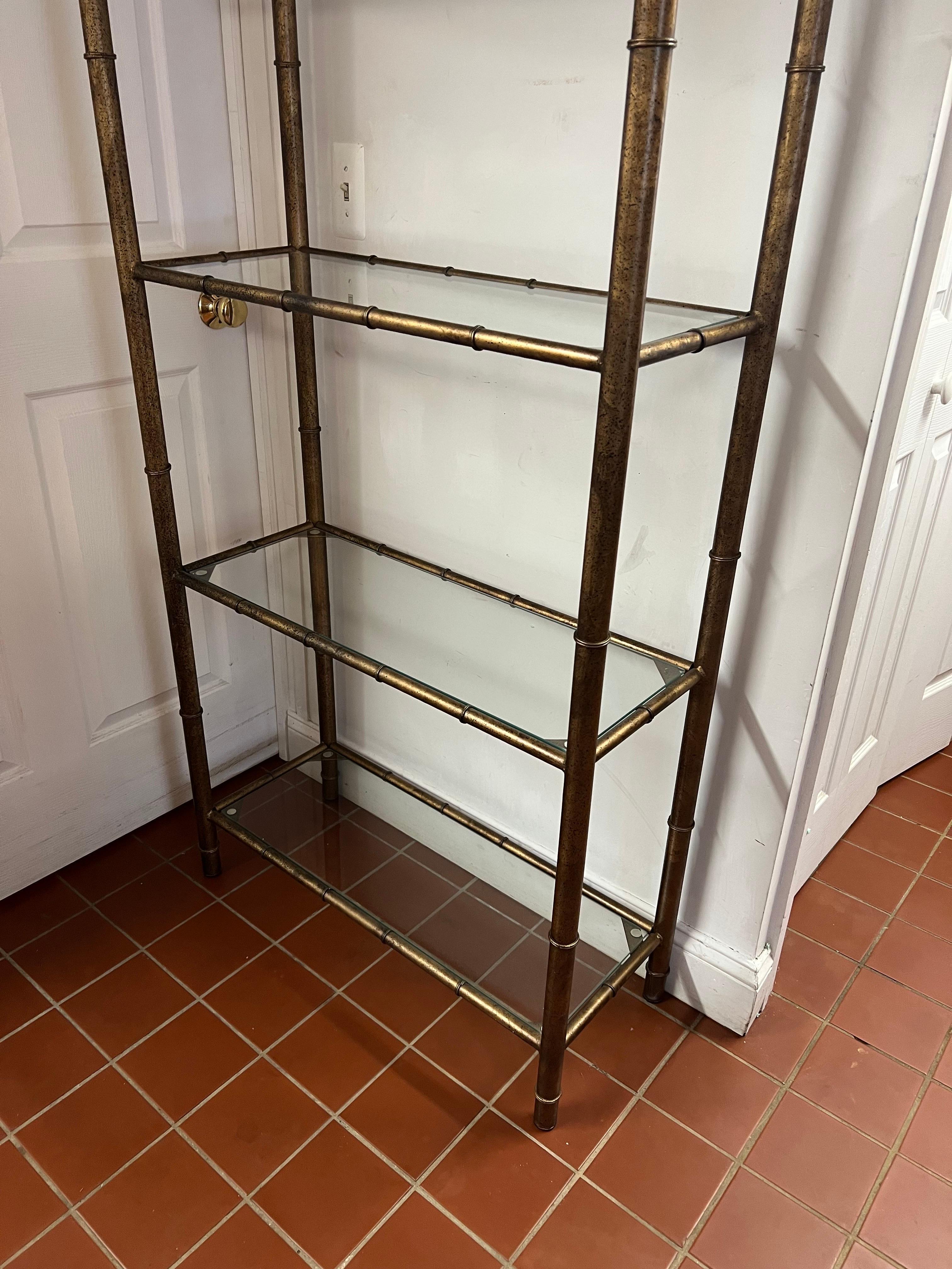 Late 20th Century Faux Bamboo Etagere with Acorn Finials