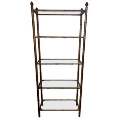 Faux Bamboo Etagere with Acorn Finials