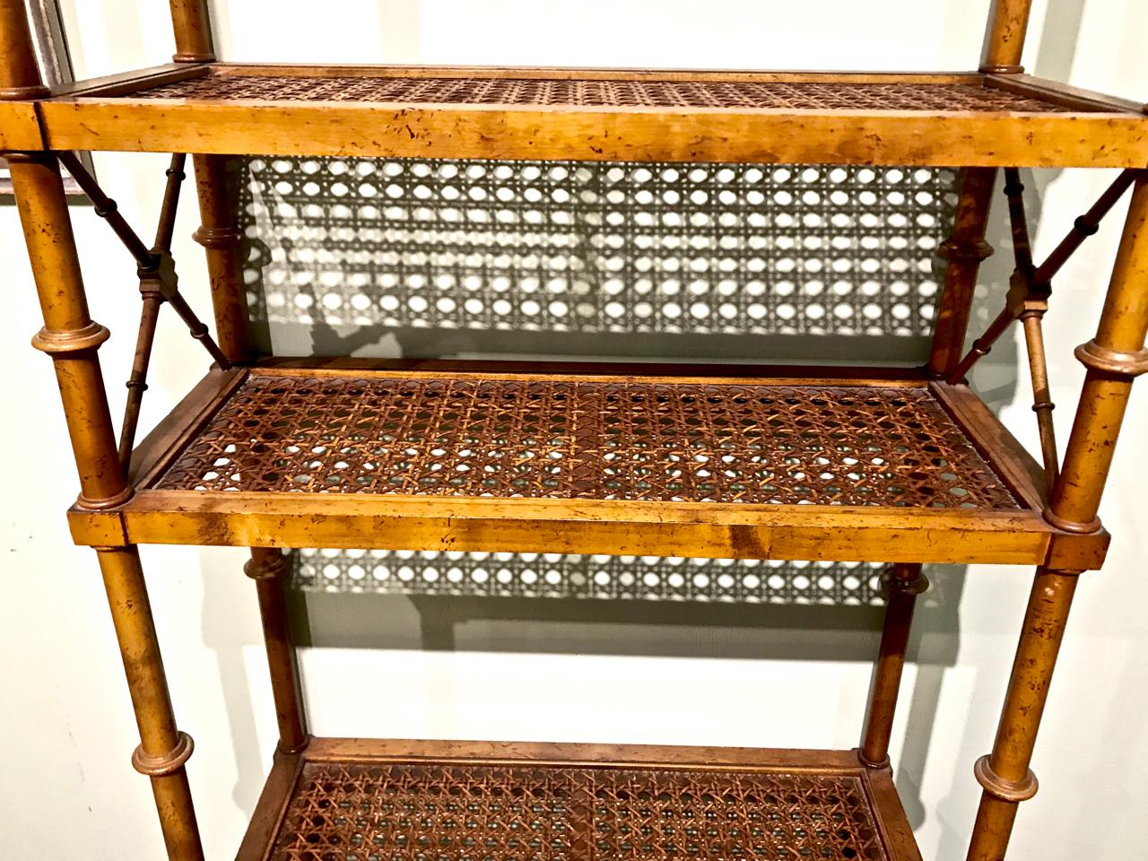 Regency Faux Bamboo Étagères, Pair