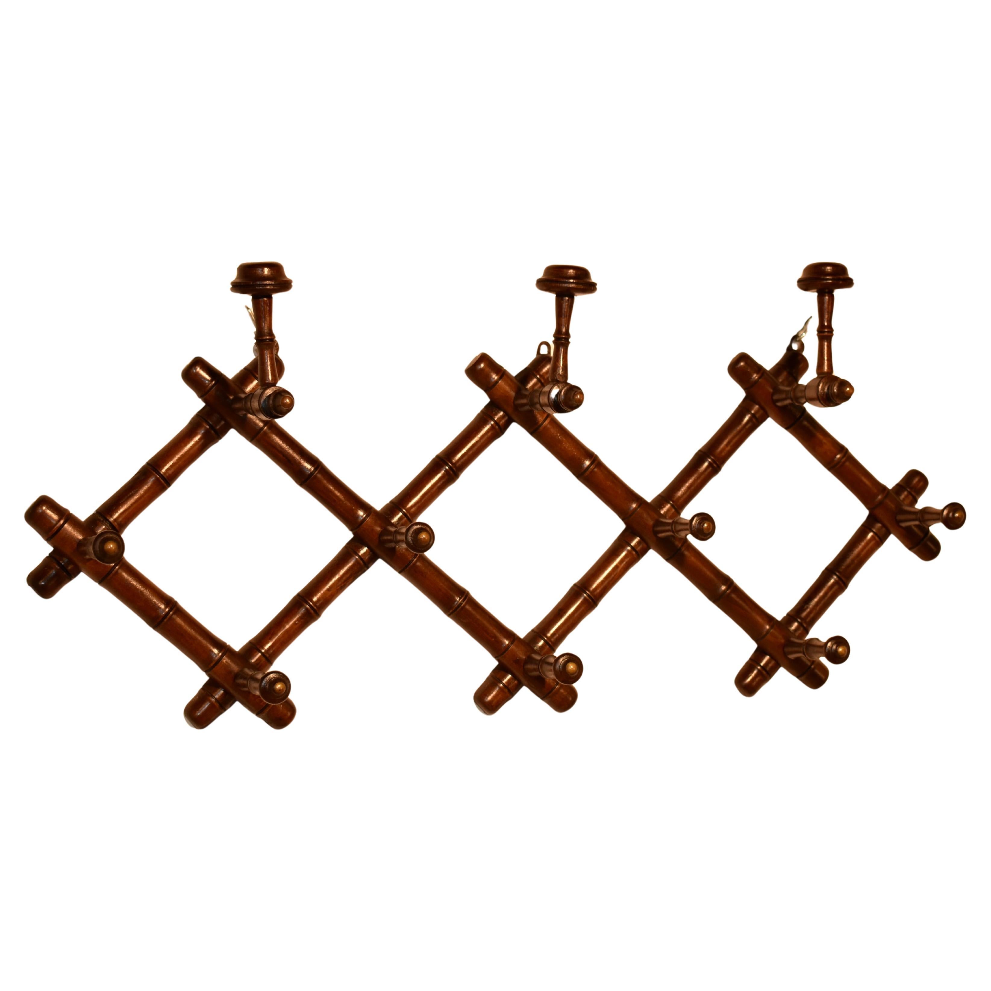 Faux Bamboo Expandable Hat or Coat Rack, Circa 1900