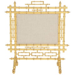 Vintage Faux Bamboo Fireplace Screen