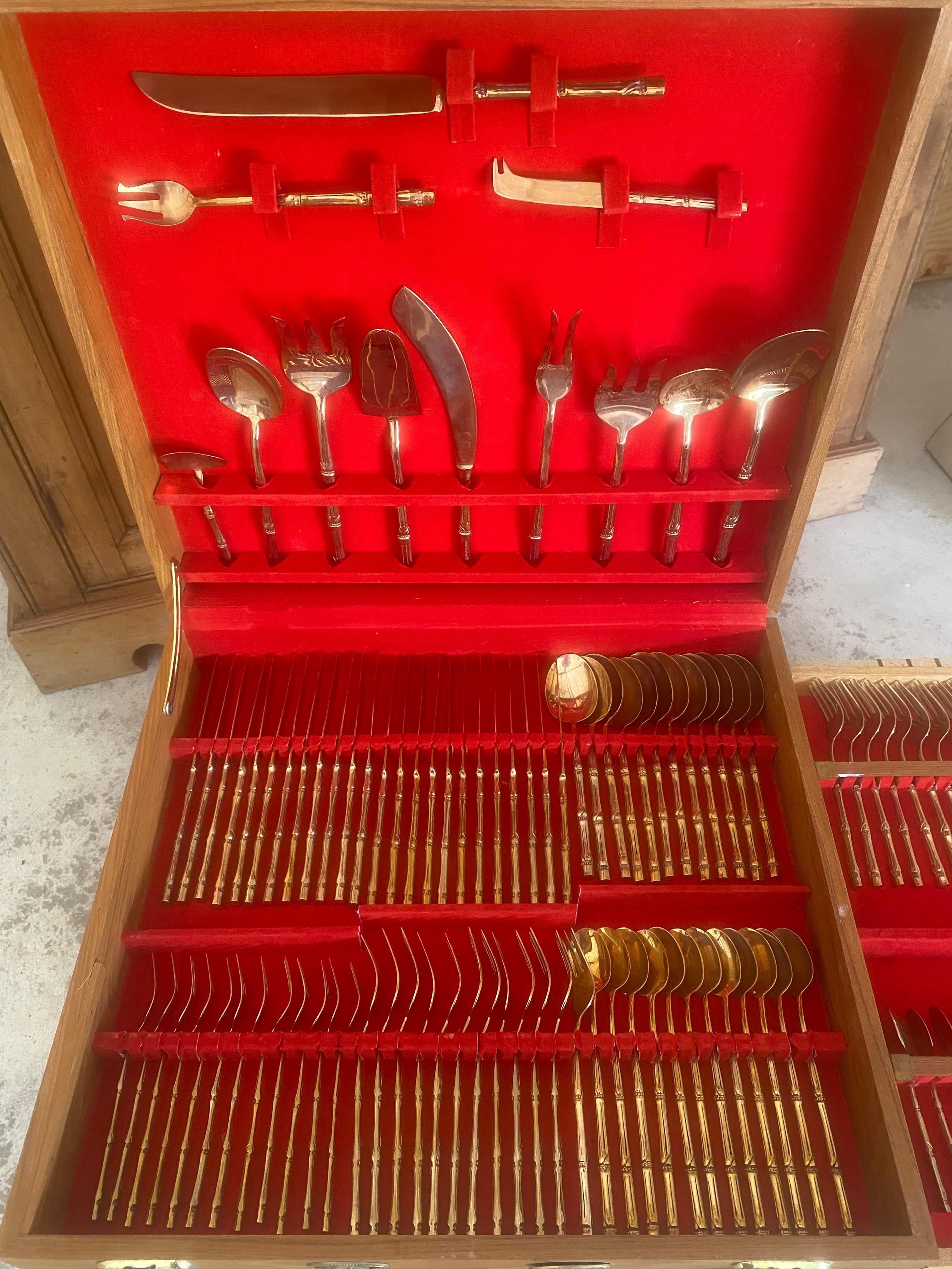 Faux Bamboo Besteck für 12 Personen (144 Teile) im Angebot 12