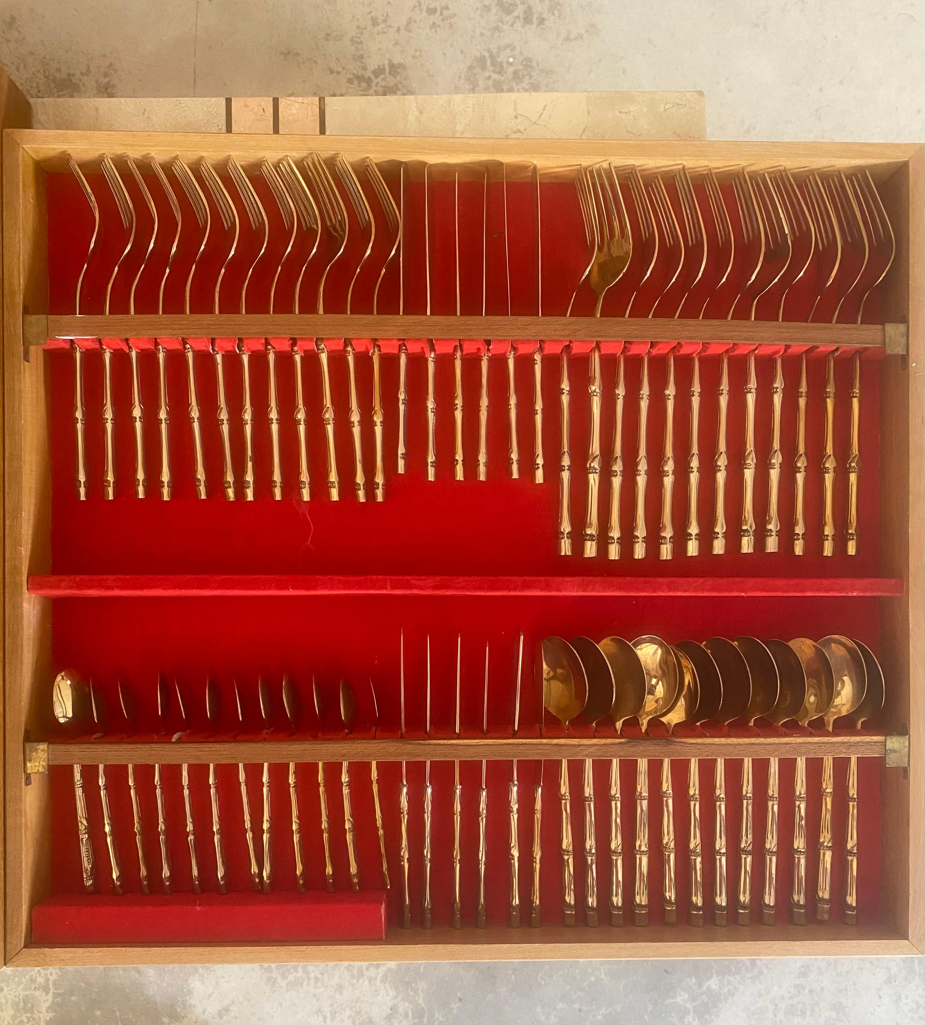 Faux Bamboo Besteck für 12 Personen (144 Teile) im Angebot 13