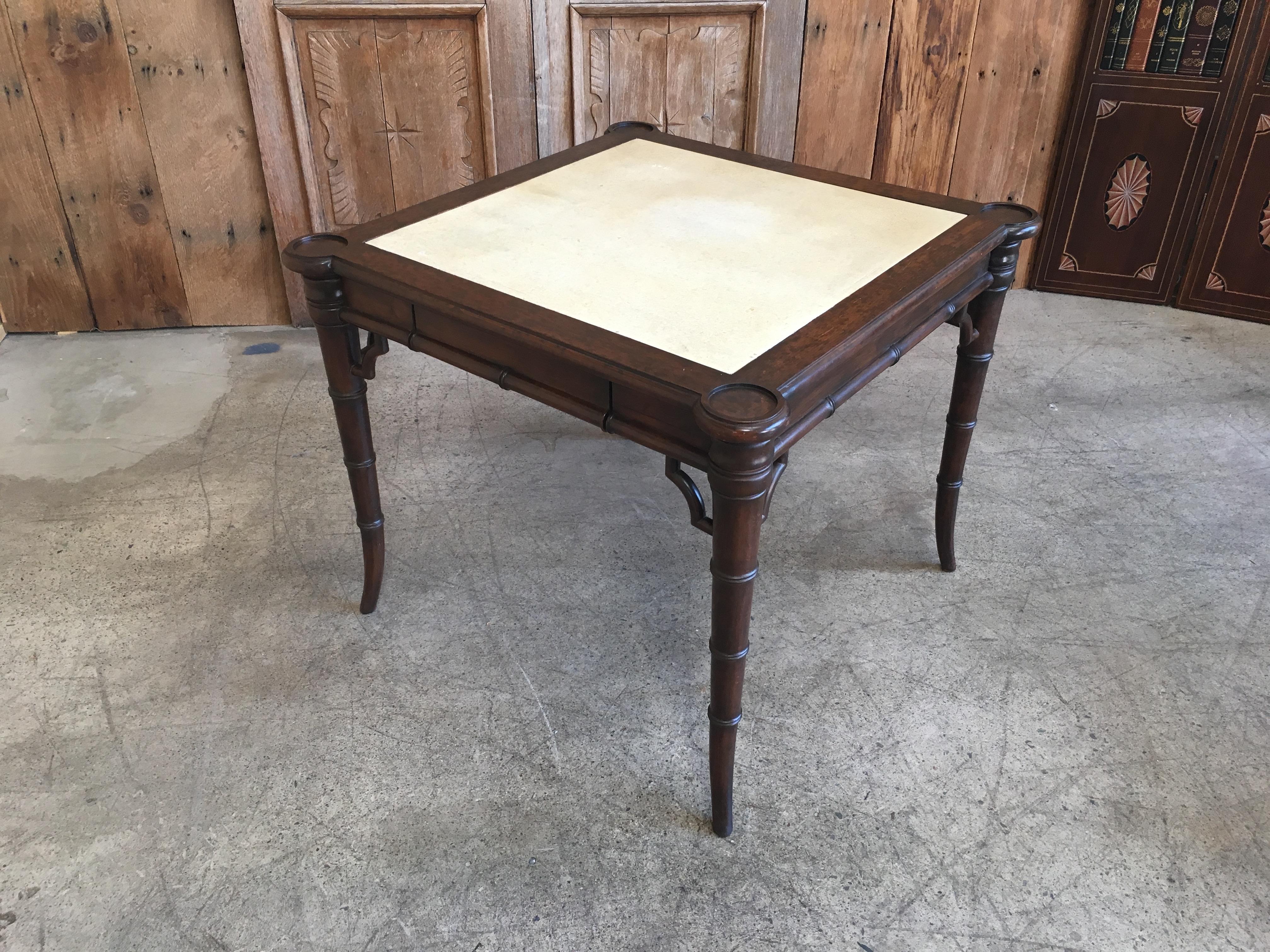 Faux Bamboo Flip-Top Backgammon Table 5