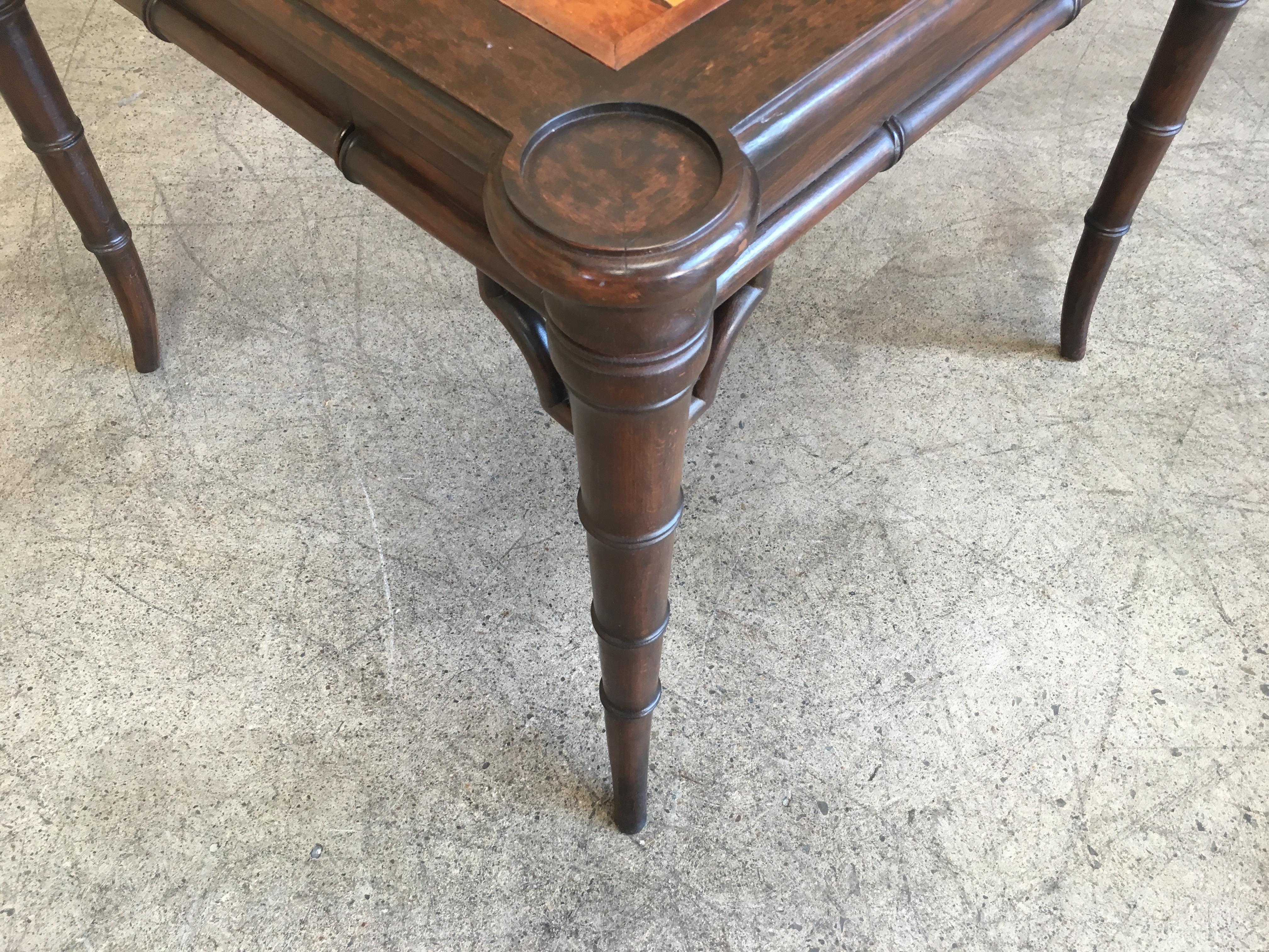 Faux Bamboo Flip-Top Backgammon Table 3