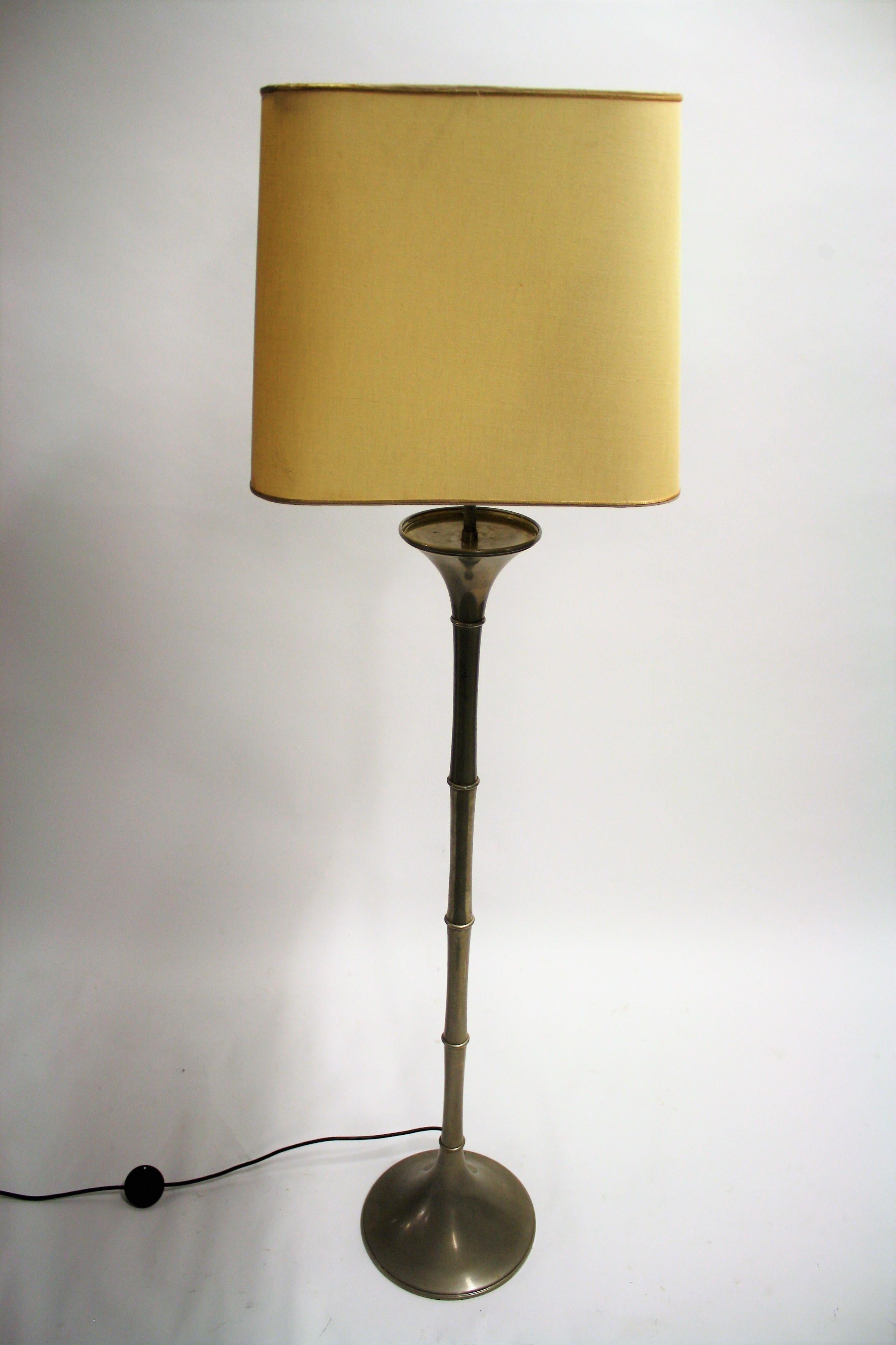 German Faux Bamboo Floor Lamp by Ingo Maurer, 1968