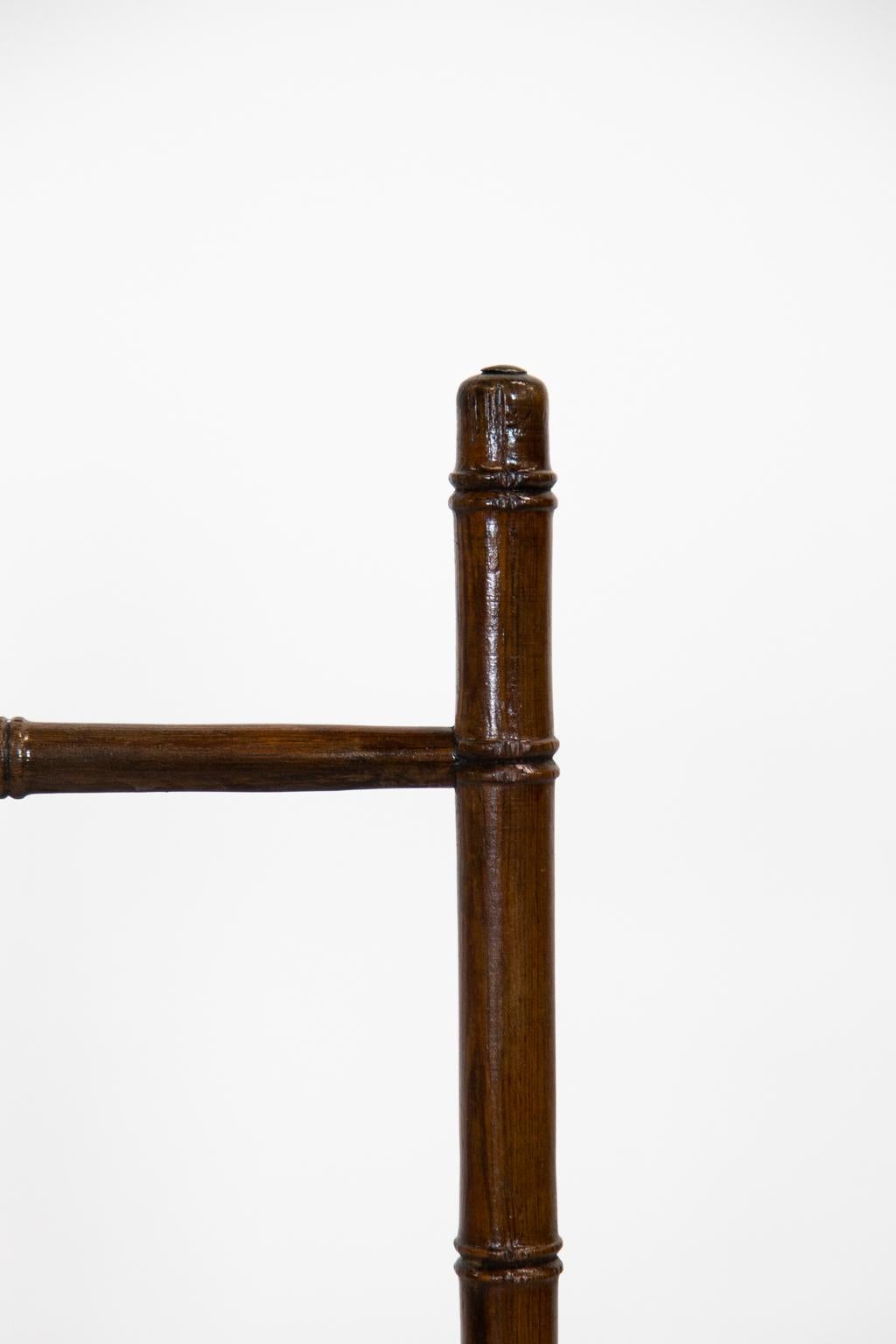 Wood Faux Bamboo Folding Towel Rack