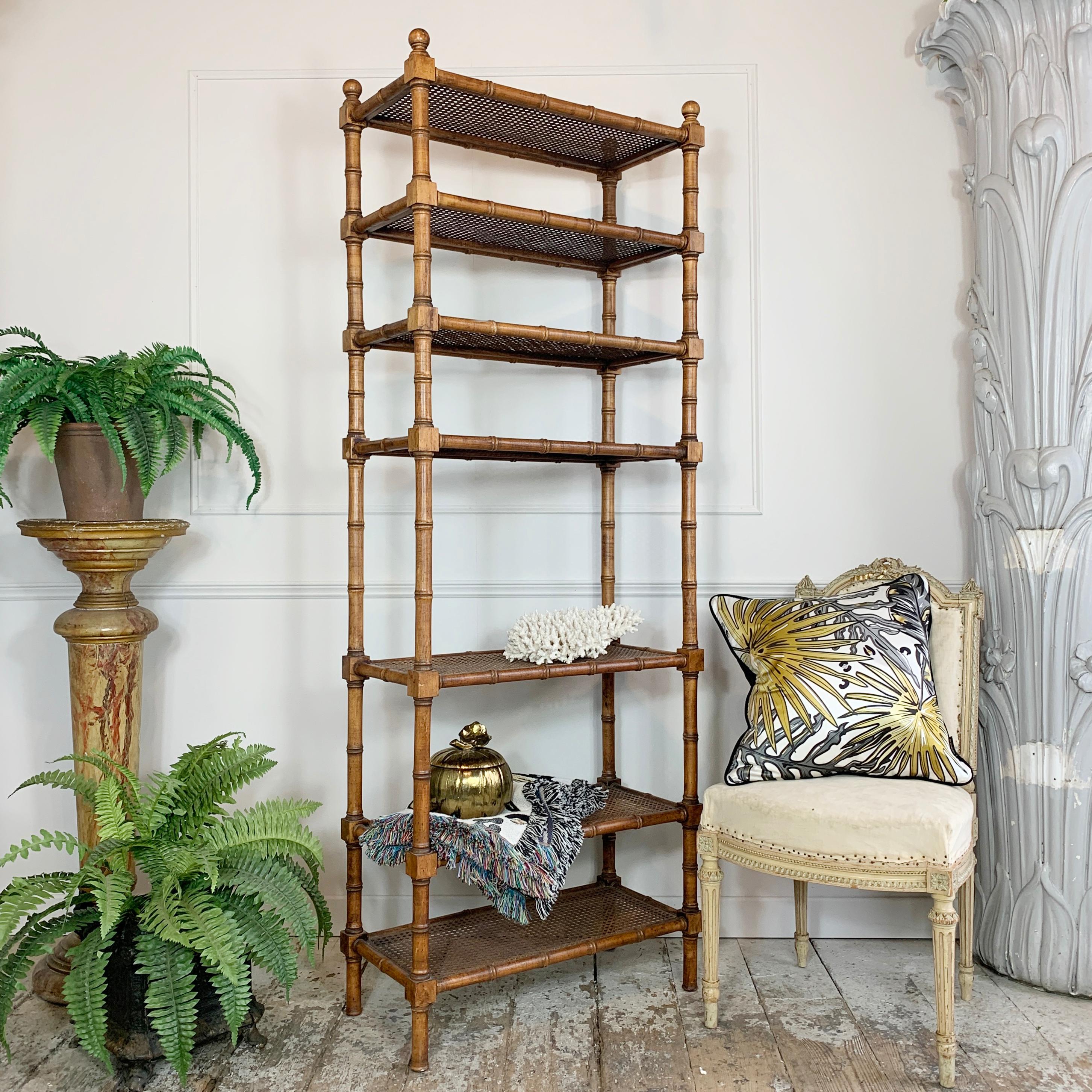 Mid-20th Century Faux Bamboo French Etagere