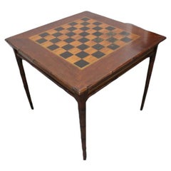 Table de jeu en faux bambou avec plateau en chessboard