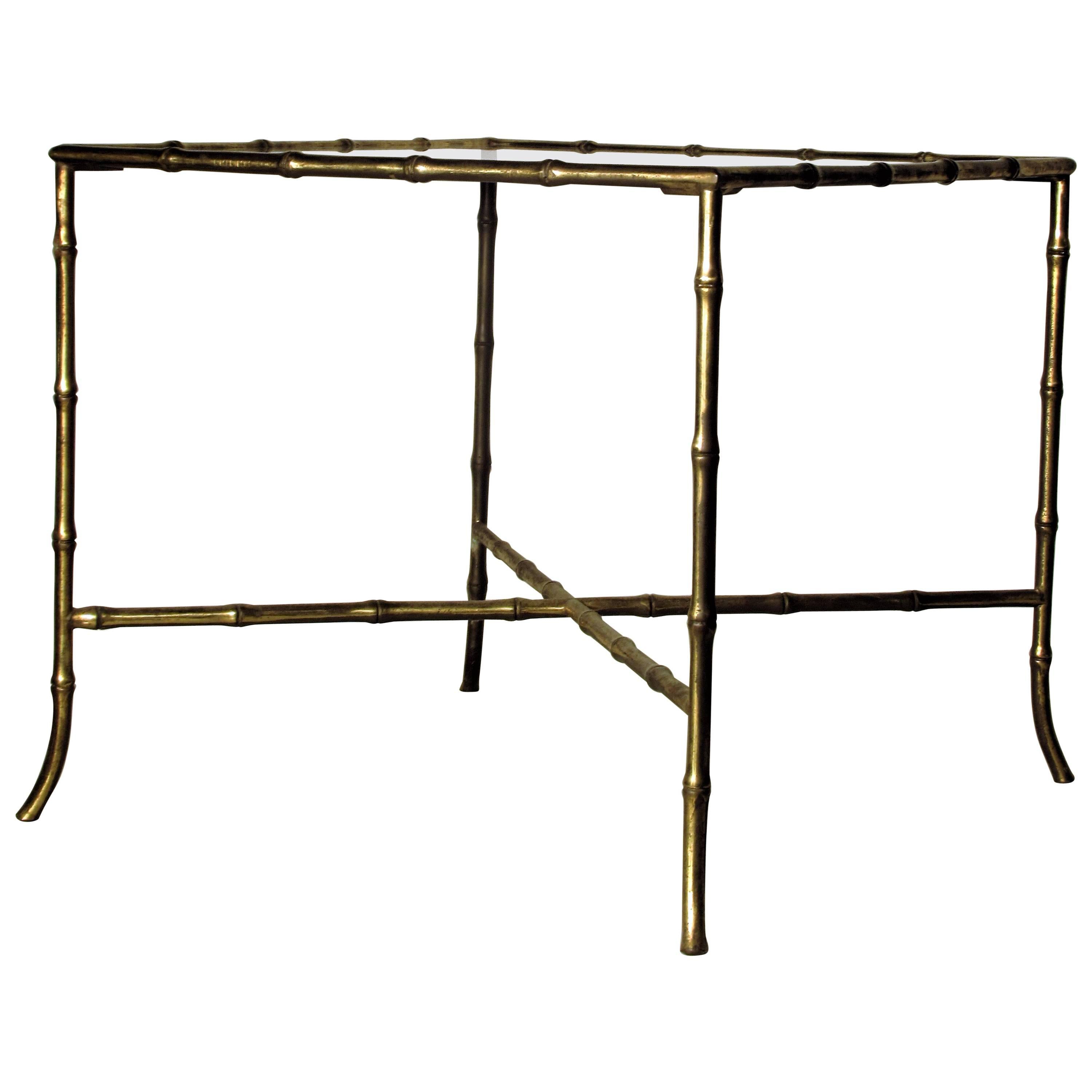 Maison Bagues Style Faux Bamboo Brass Table