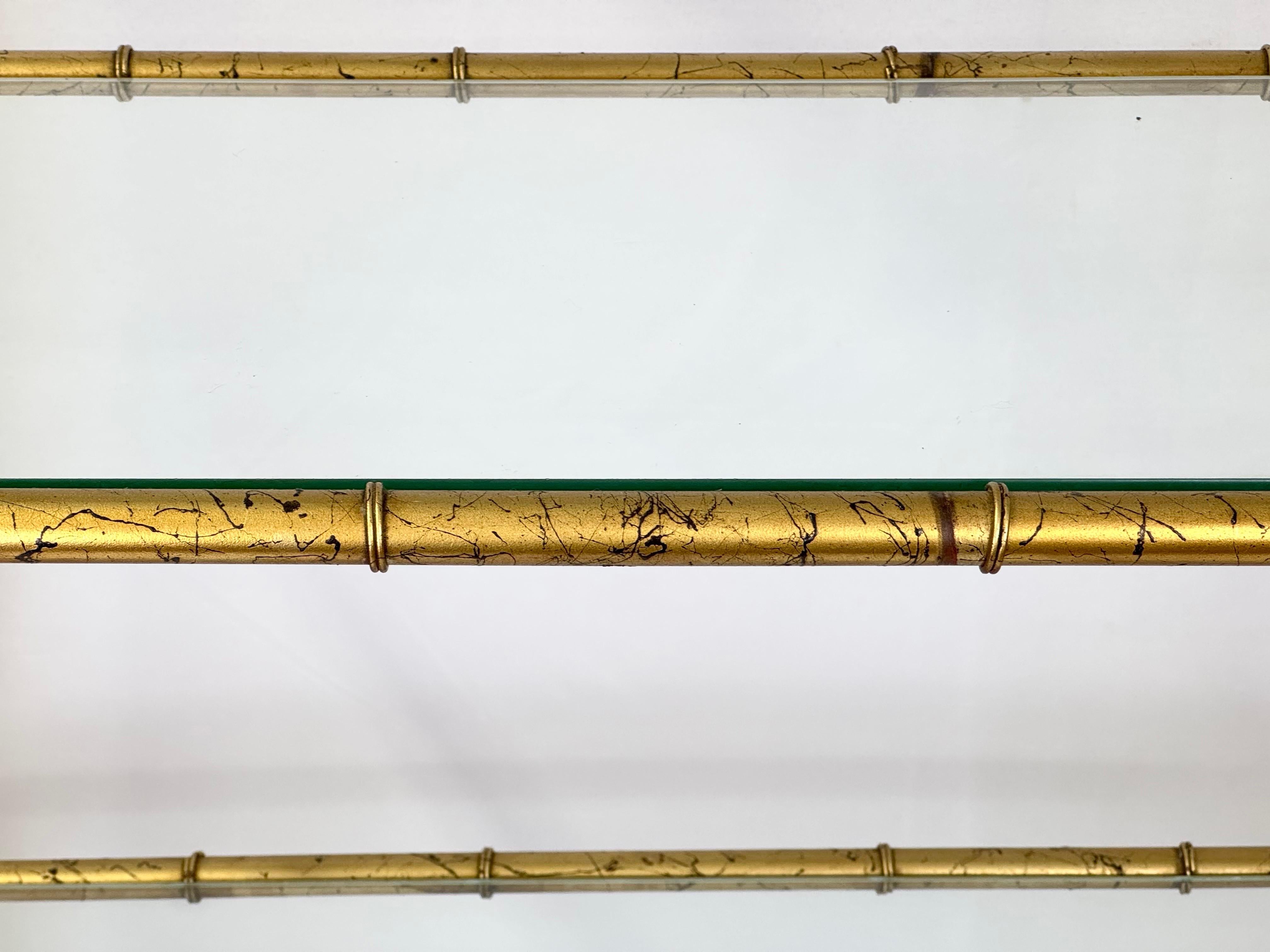 Faux Bamboo Gilt Etagere For Sale 5
