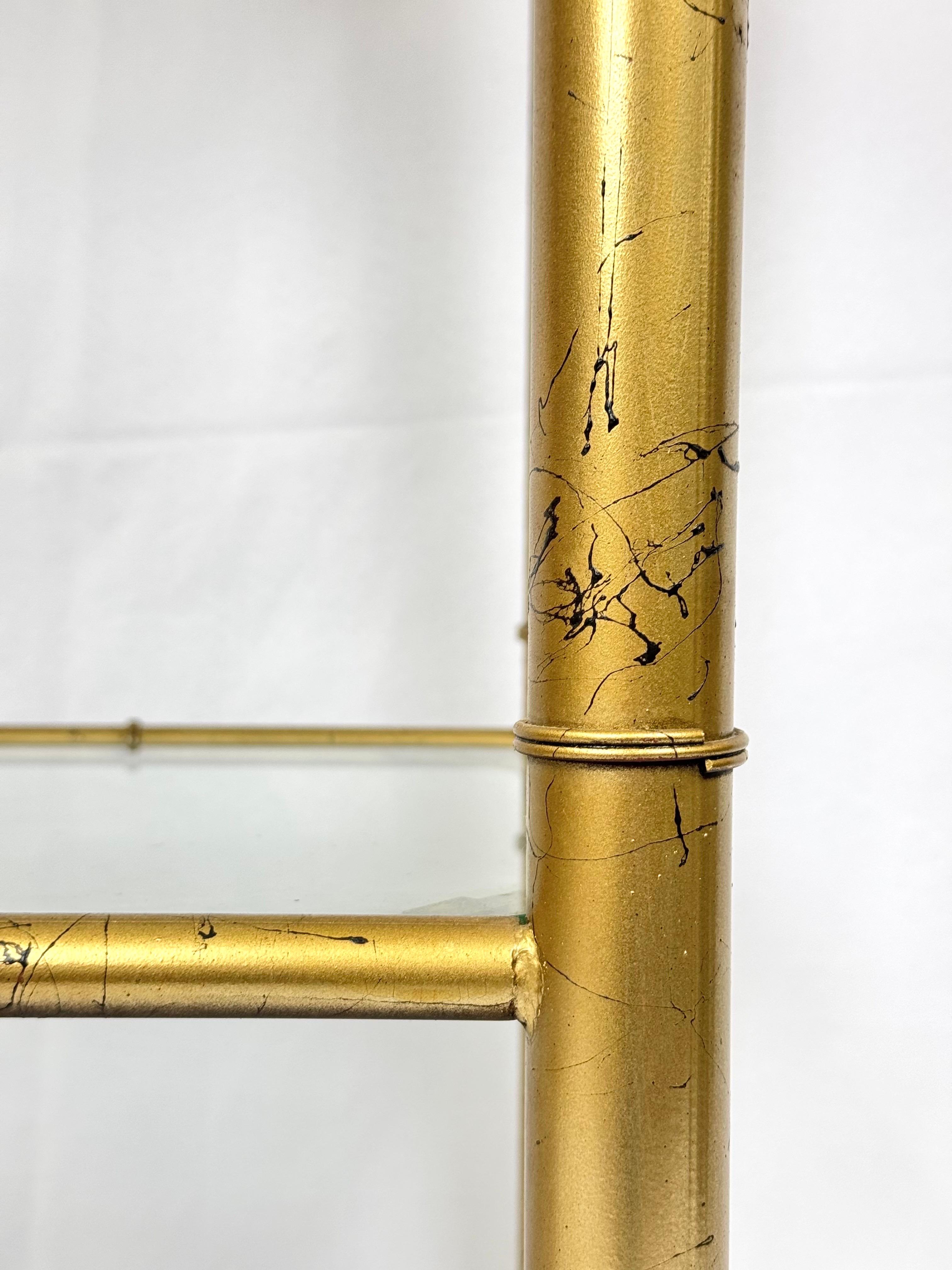 Faux Bamboo Gilt Etagere For Sale 8