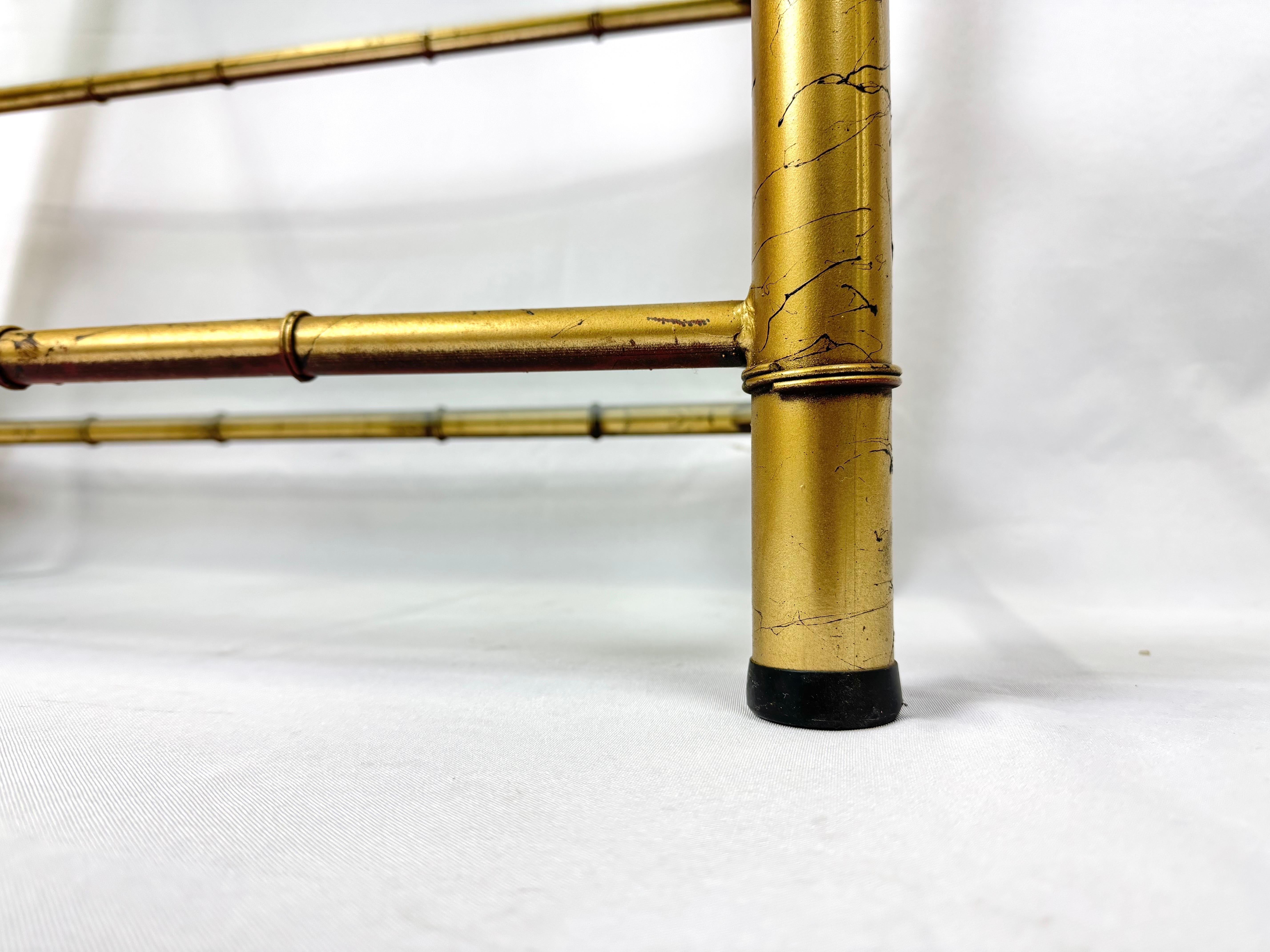 Faux Bamboo Gilt Etagere For Sale 9