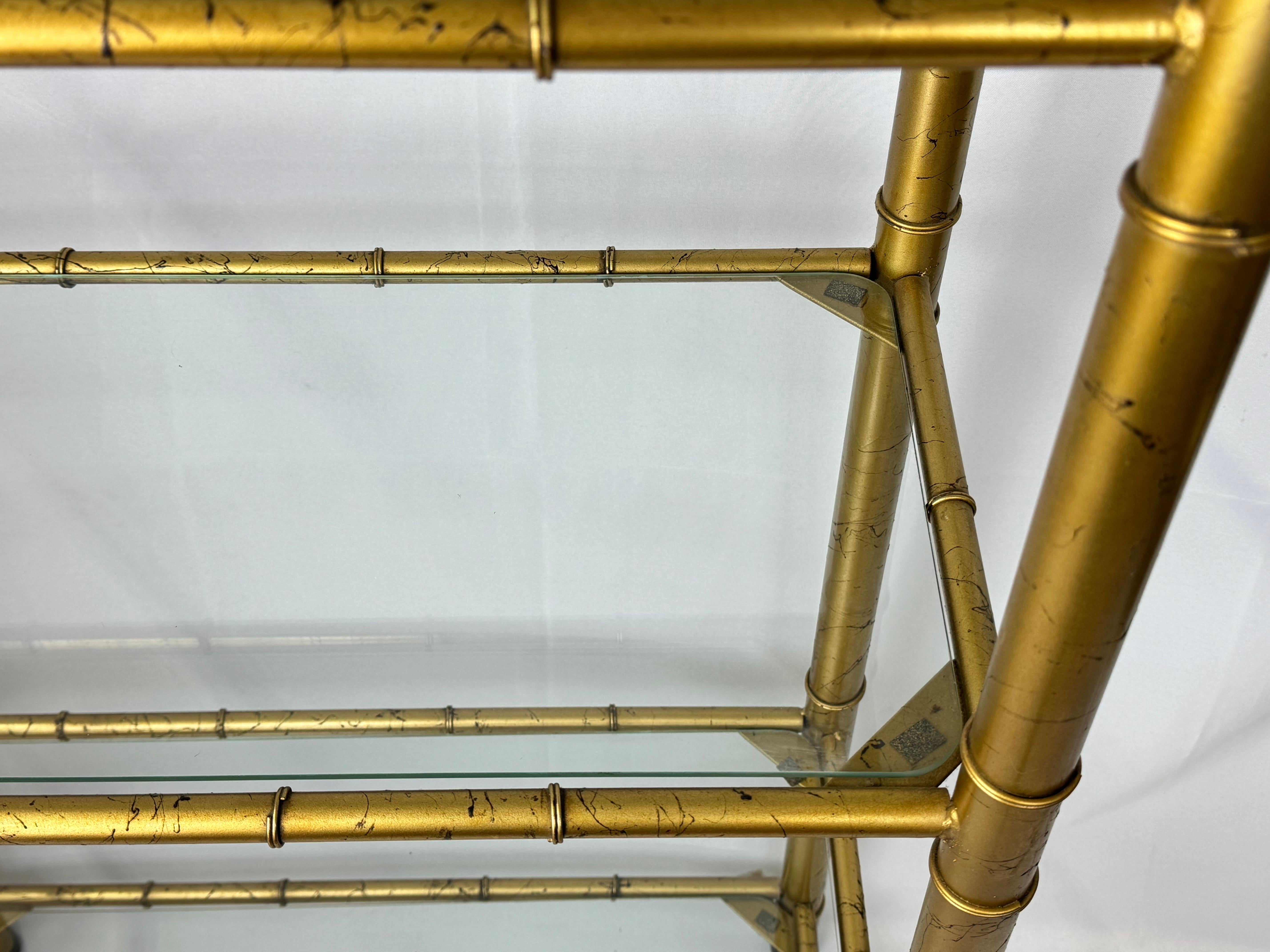 Faux Bamboo Gilt Etagere For Sale 10