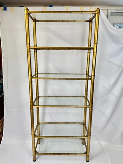 Étagère dorée faux bambou