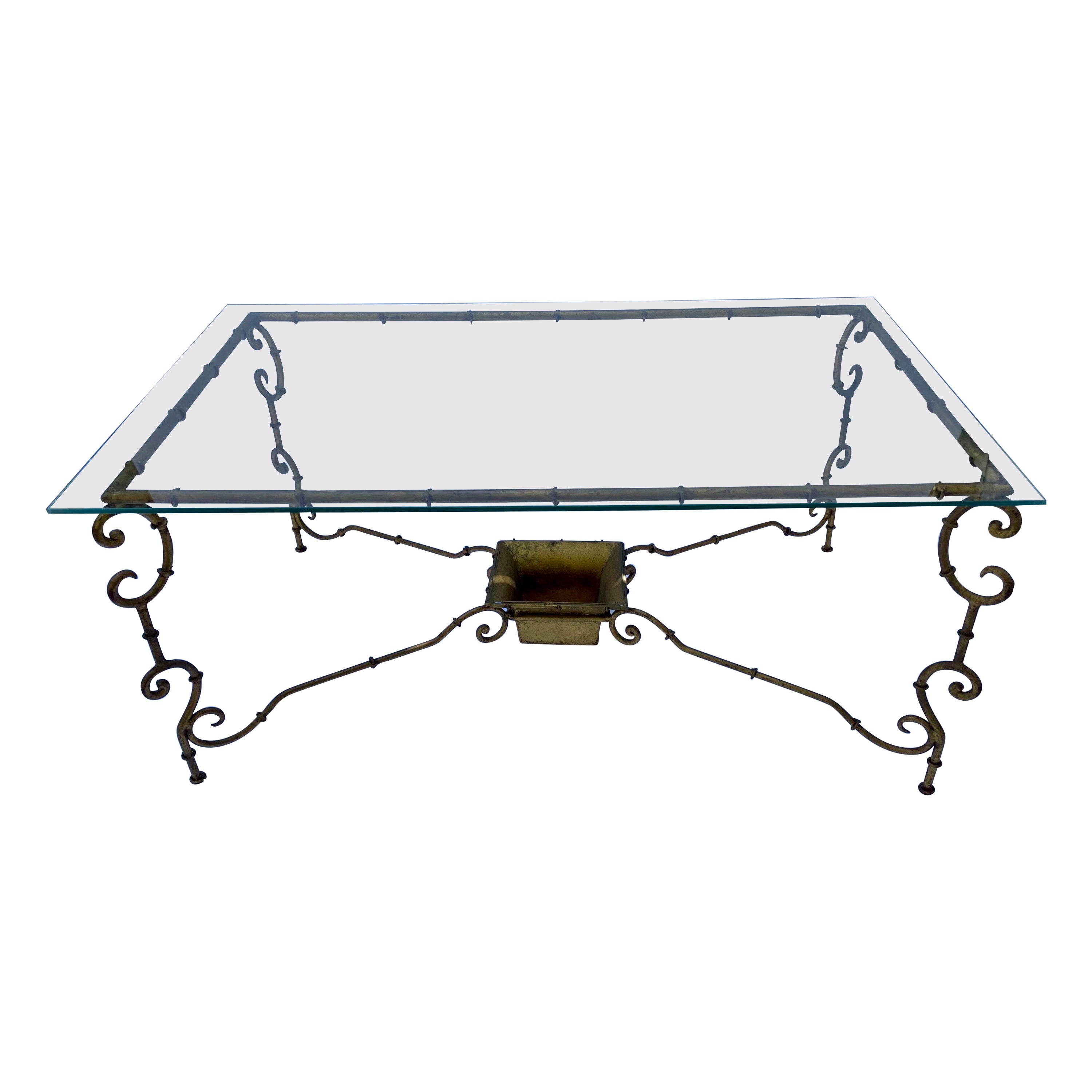 Faux Bamboo Gilt Iron Coffee Table