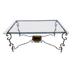 Faux Bamboo Gilt Iron Coffee Table