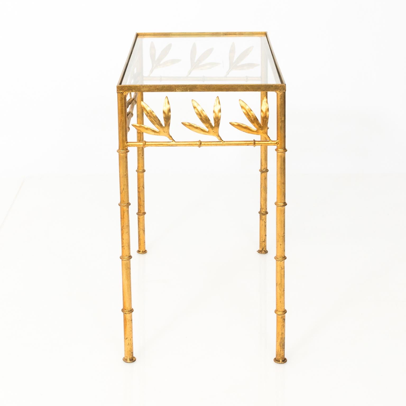 Faux Bamboo Gilt Metal Nesting Tables 5