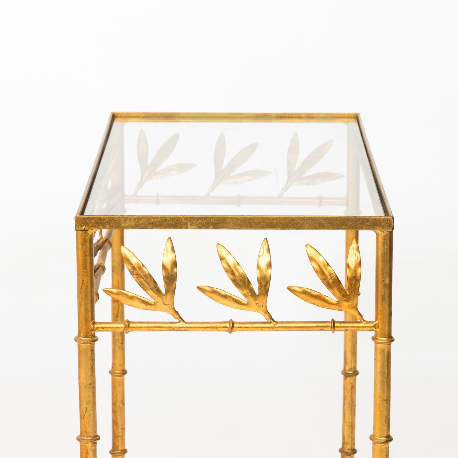 Faux Bamboo Gilt Metal Nesting Tables 6