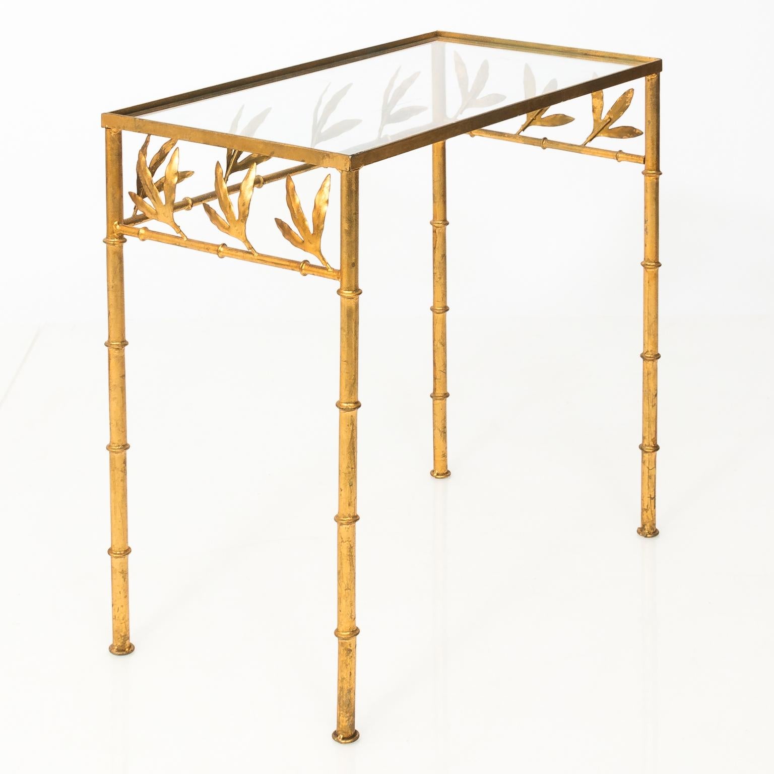 Faux Bamboo Gilt Metal Nesting Tables 7