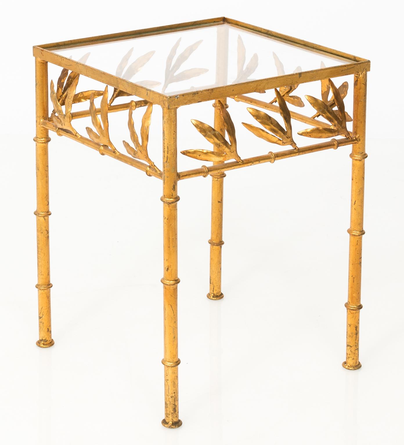 20th Century Faux Bamboo Gilt Metal Nesting Tables