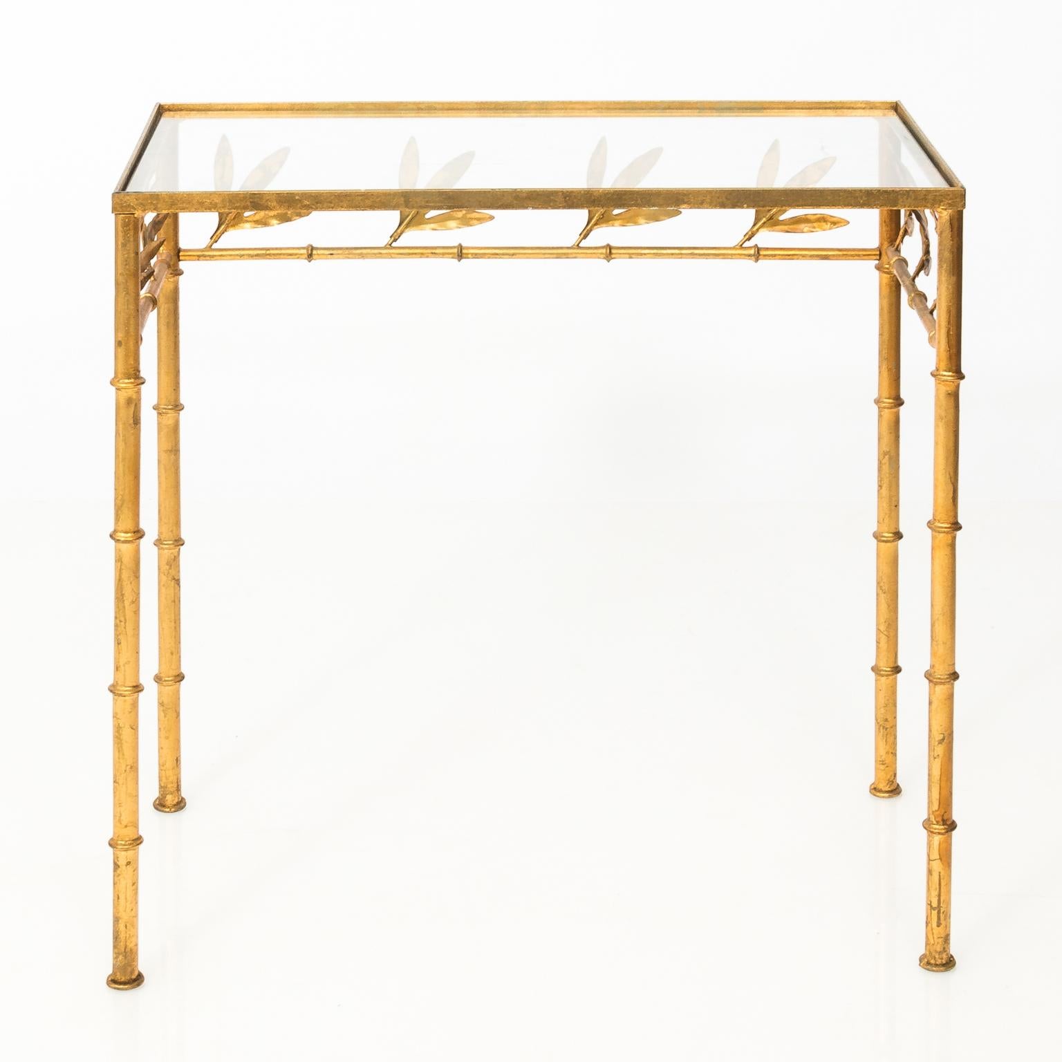 Faux Bamboo Gilt Metal Nesting Tables 4