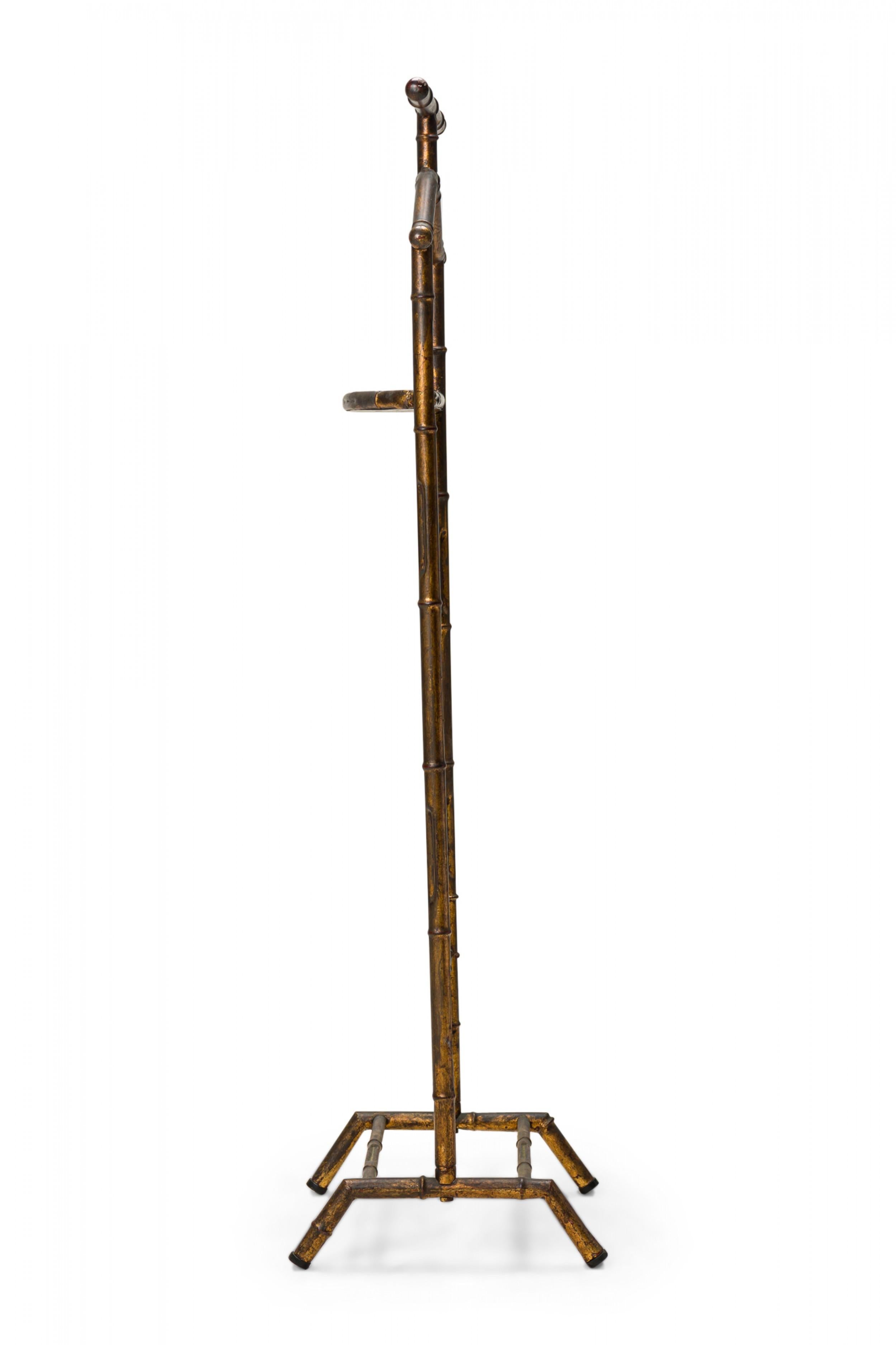 Mid-Century Modern Faux Bamboo Gilt Painted Valet Stand For Sale