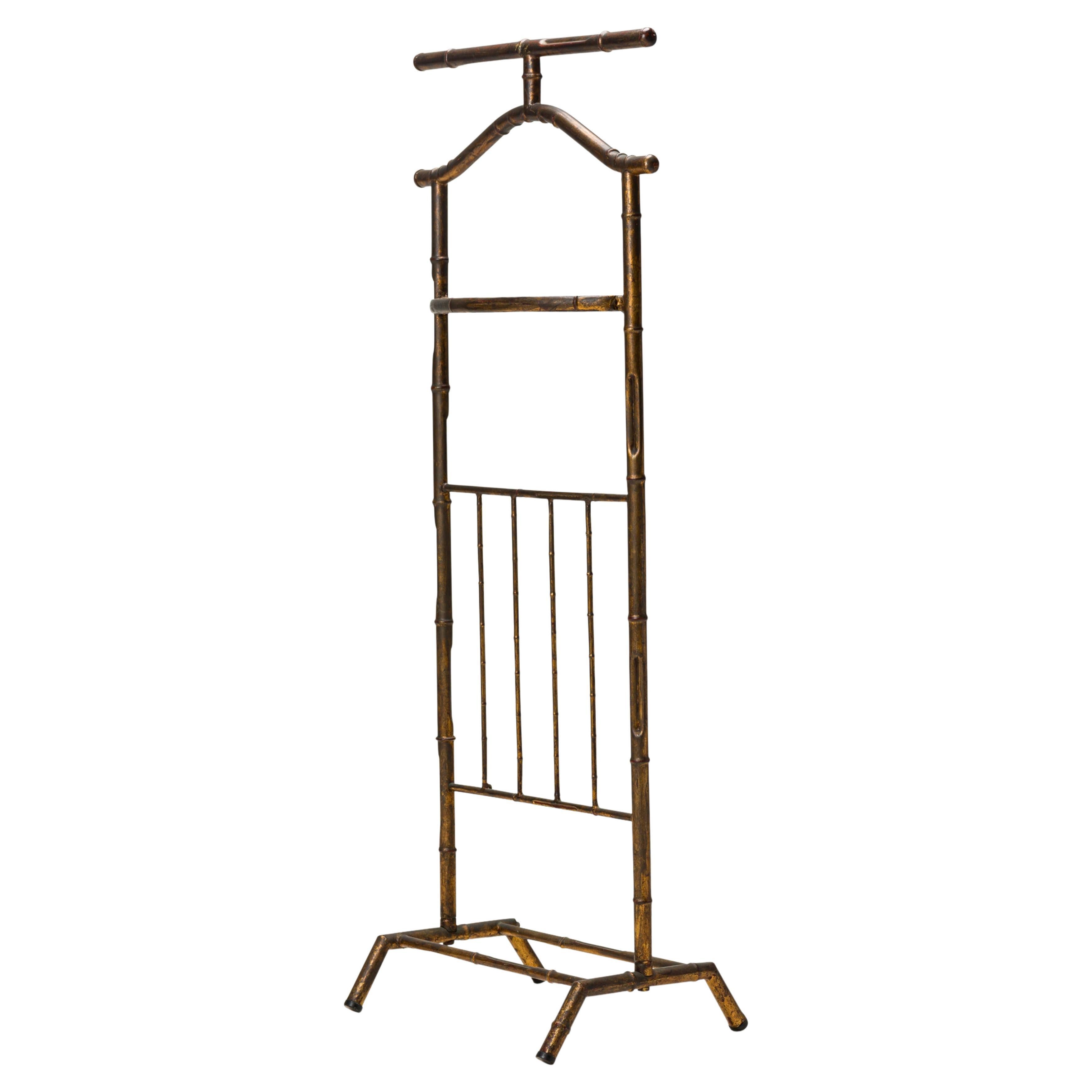 Faux Bamboo Gilt Painted Valet Stand
