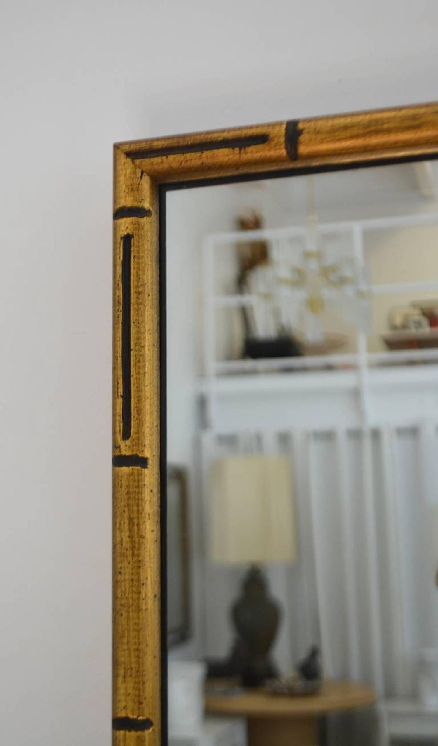 Mid-20th Century Faux Bamboo Giltwood Mirror For Sale