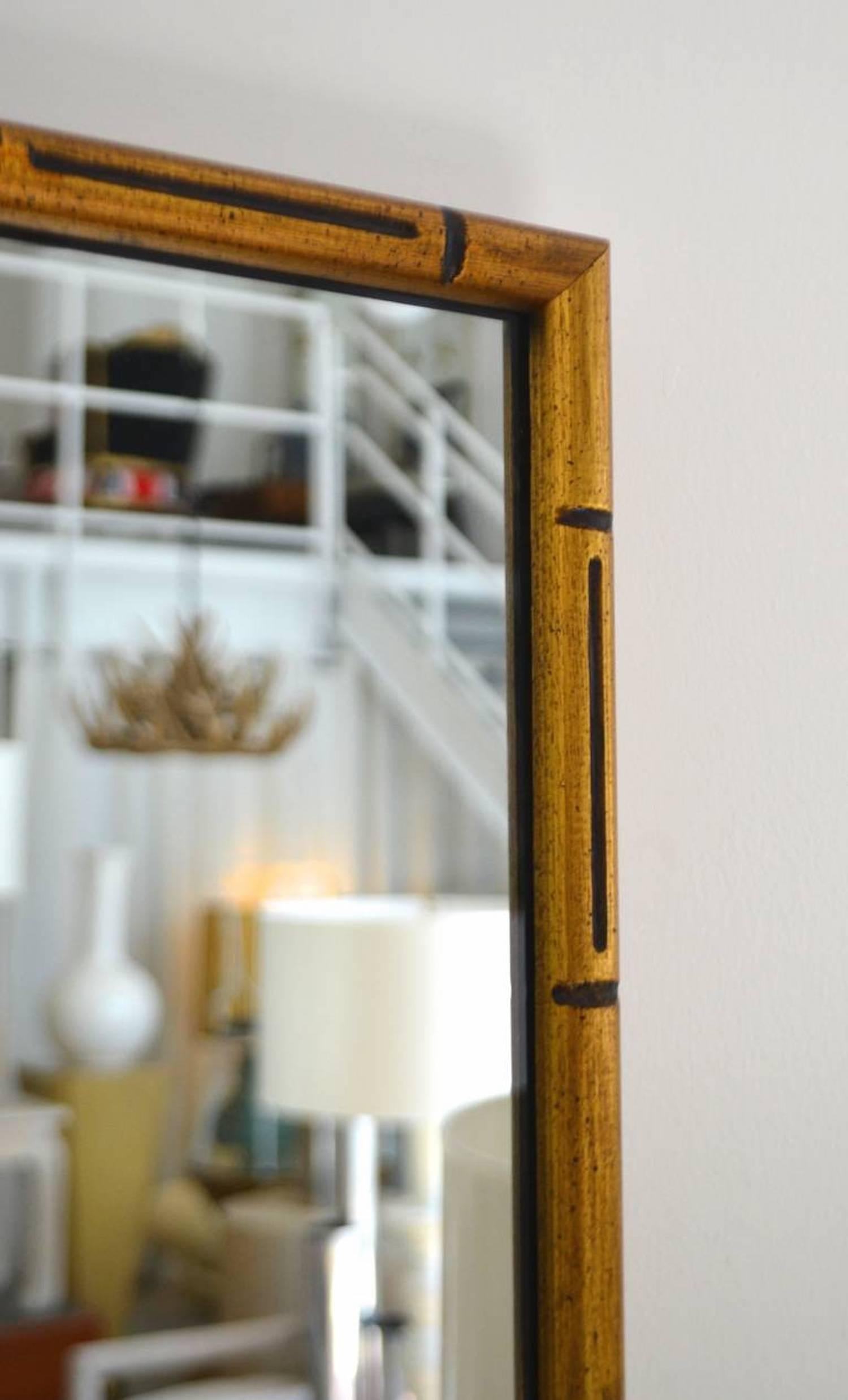 Gold Faux Bamboo Giltwood Mirror For Sale