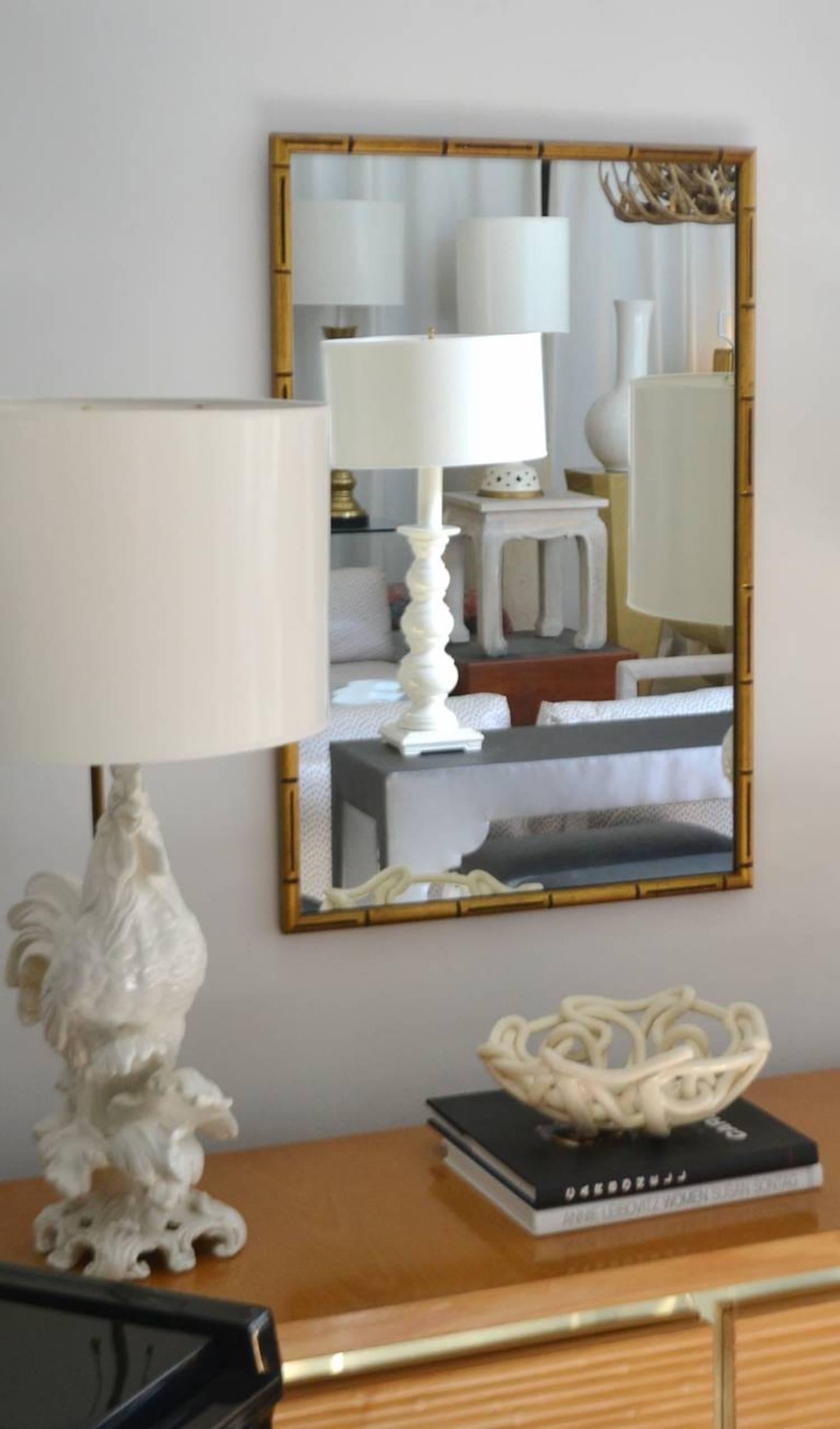 Faux Bamboo Giltwood Mirror For Sale 2