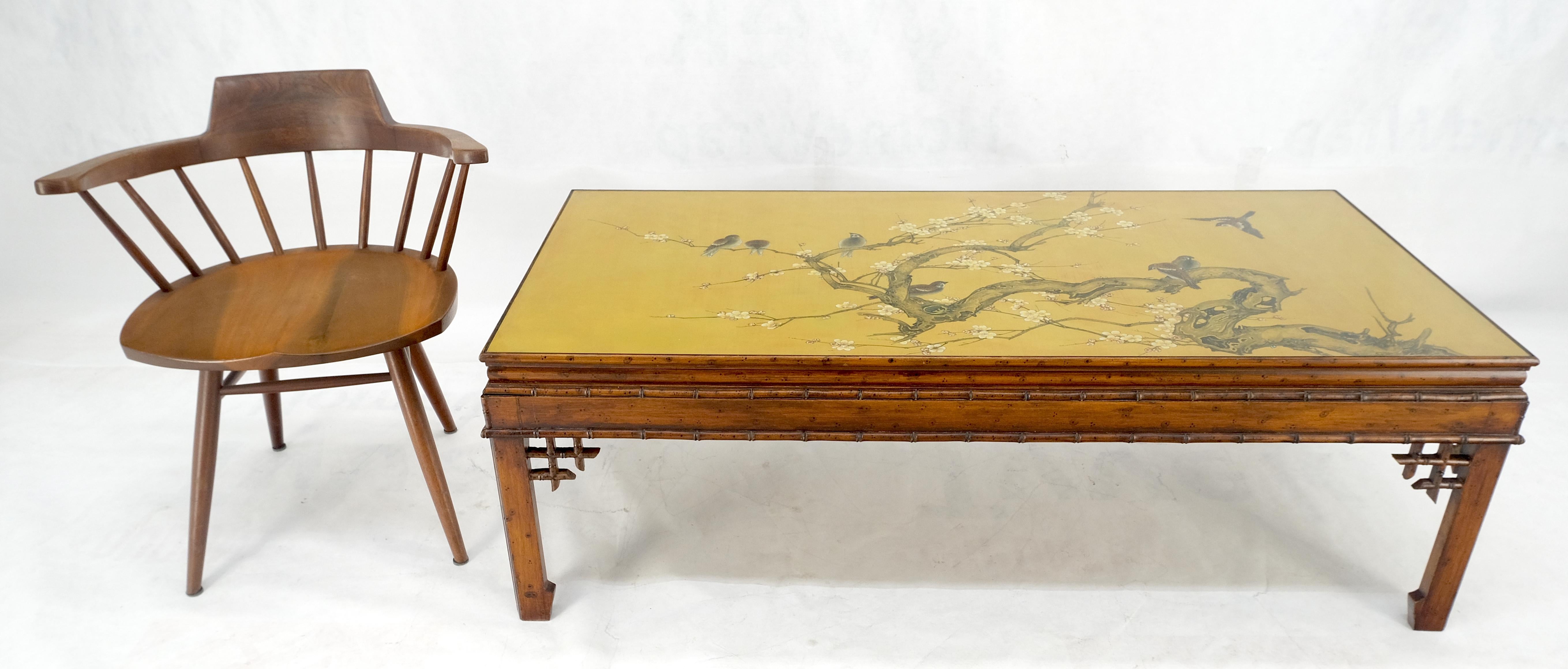 Faux Bamboo Glas geschützt gemalt Top Asian Style Rechteck Couchtisch MINT! im Angebot 4