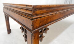 Faux Bamboo Glass Protected Painted Top Asian Style Rectangle Coffee Table MINT!