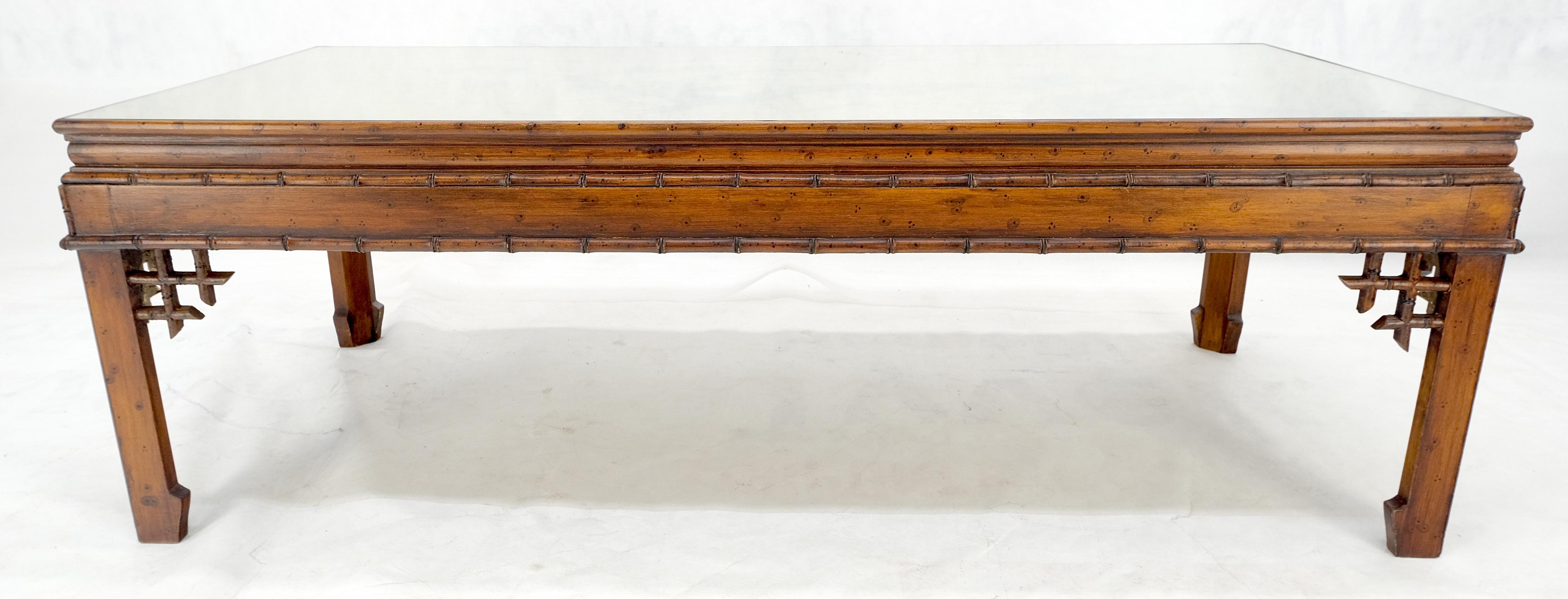 Faux Bamboo Glas geschützt gemalt Top Asian Style Rechteck Couchtisch MINT! im Angebot 2