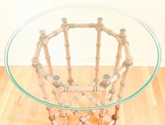 Faux Bamboo Glasplatte Beistelltisch