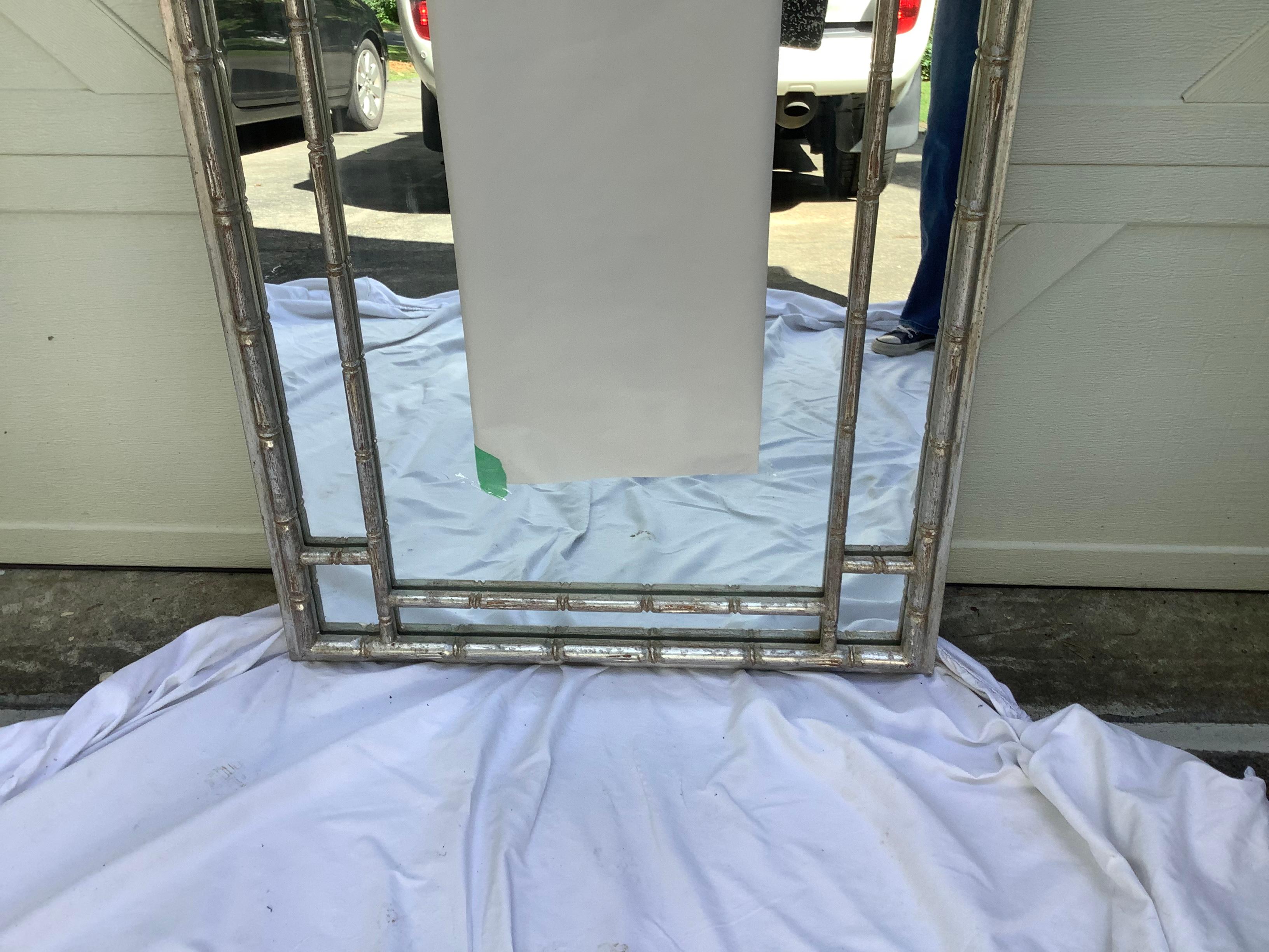 Miroir italien en faux bambou à motif clé grecque, par Palladio Bon état - En vente à Marietta, GA